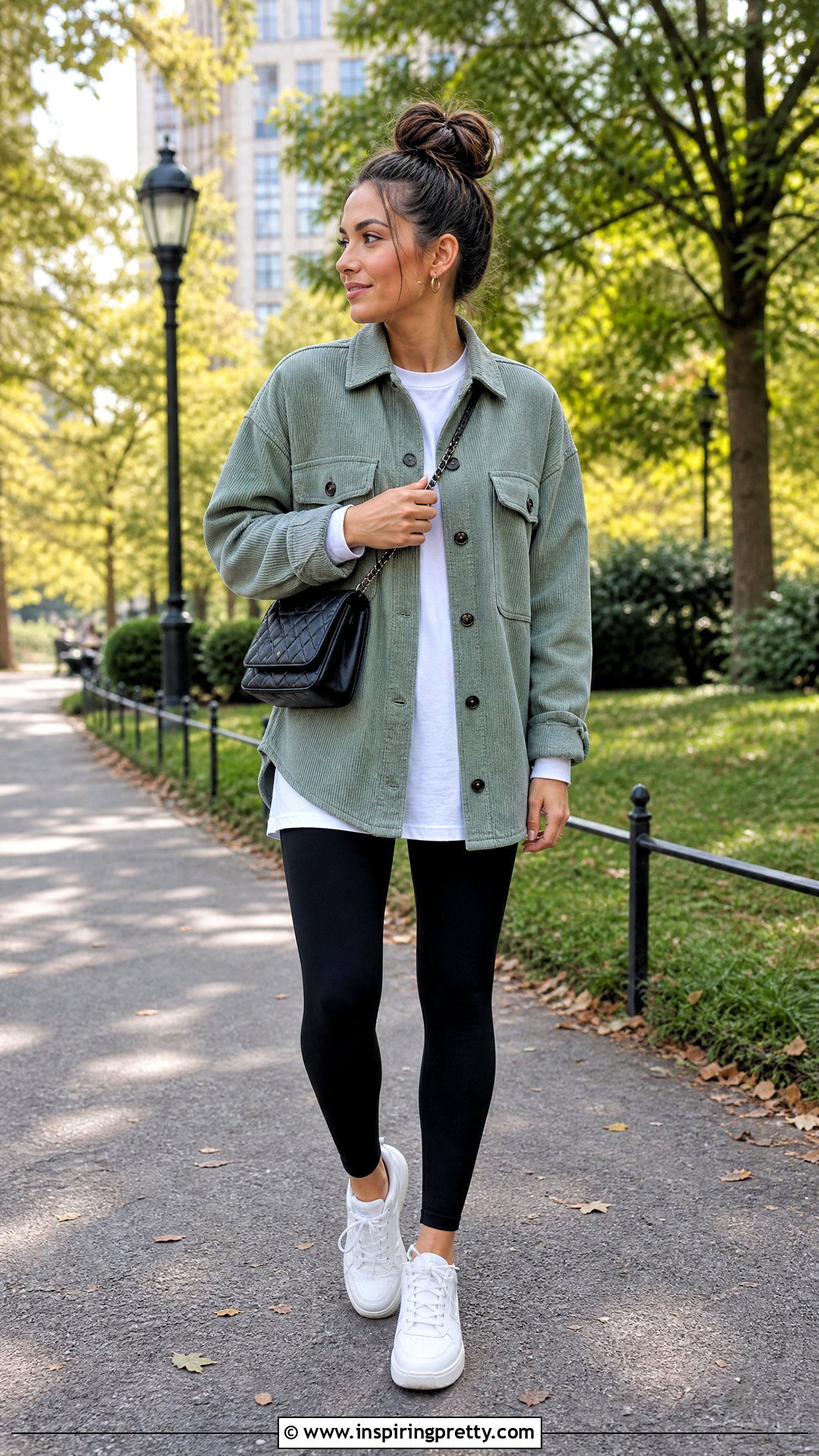 Sage Green Shacket With Leggings Outfit - 50 top verde outfit ideas