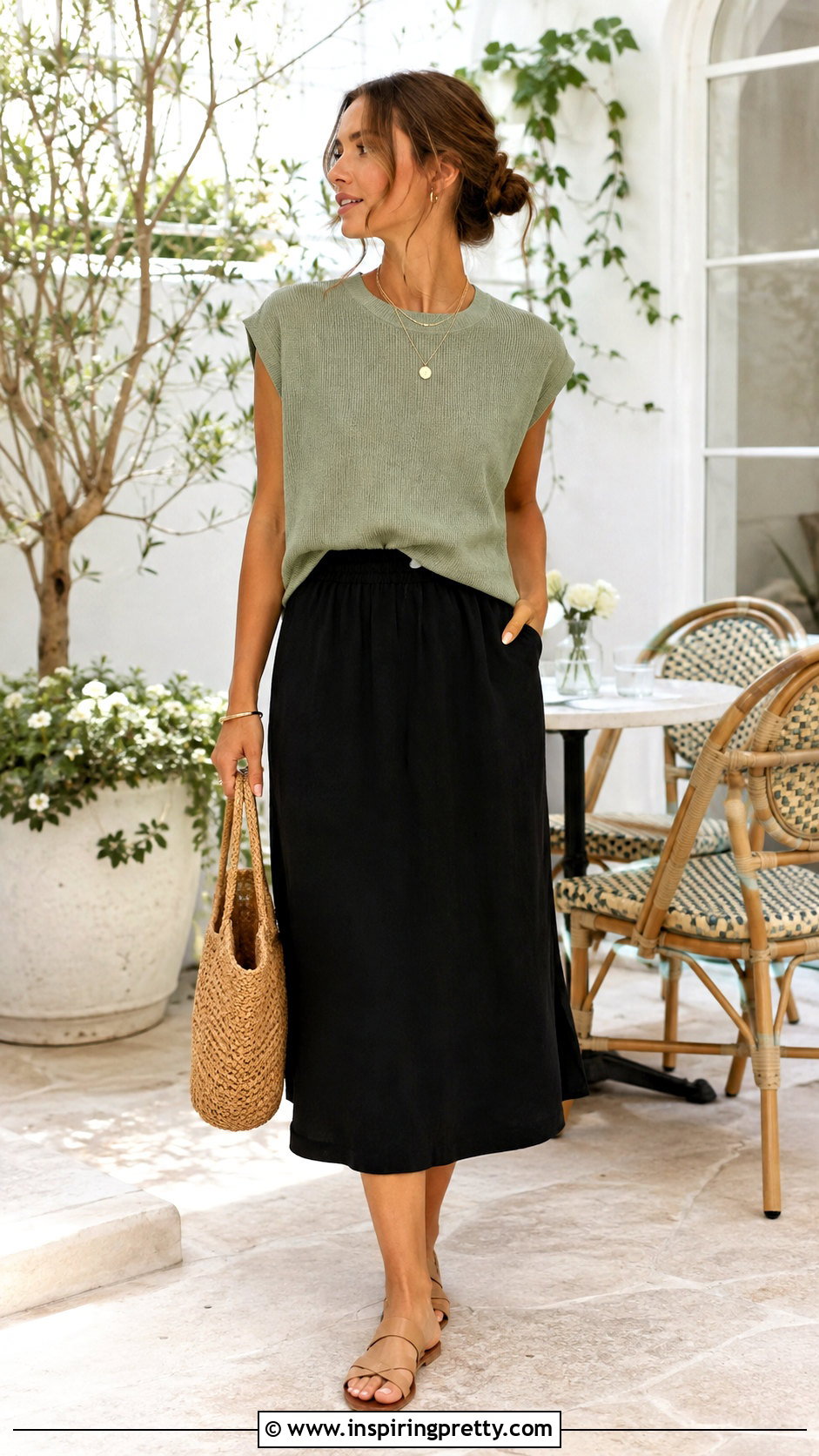 Sage Green Top With Black Skirt - What Color Top Goes With Black Skirt (25 Ways)