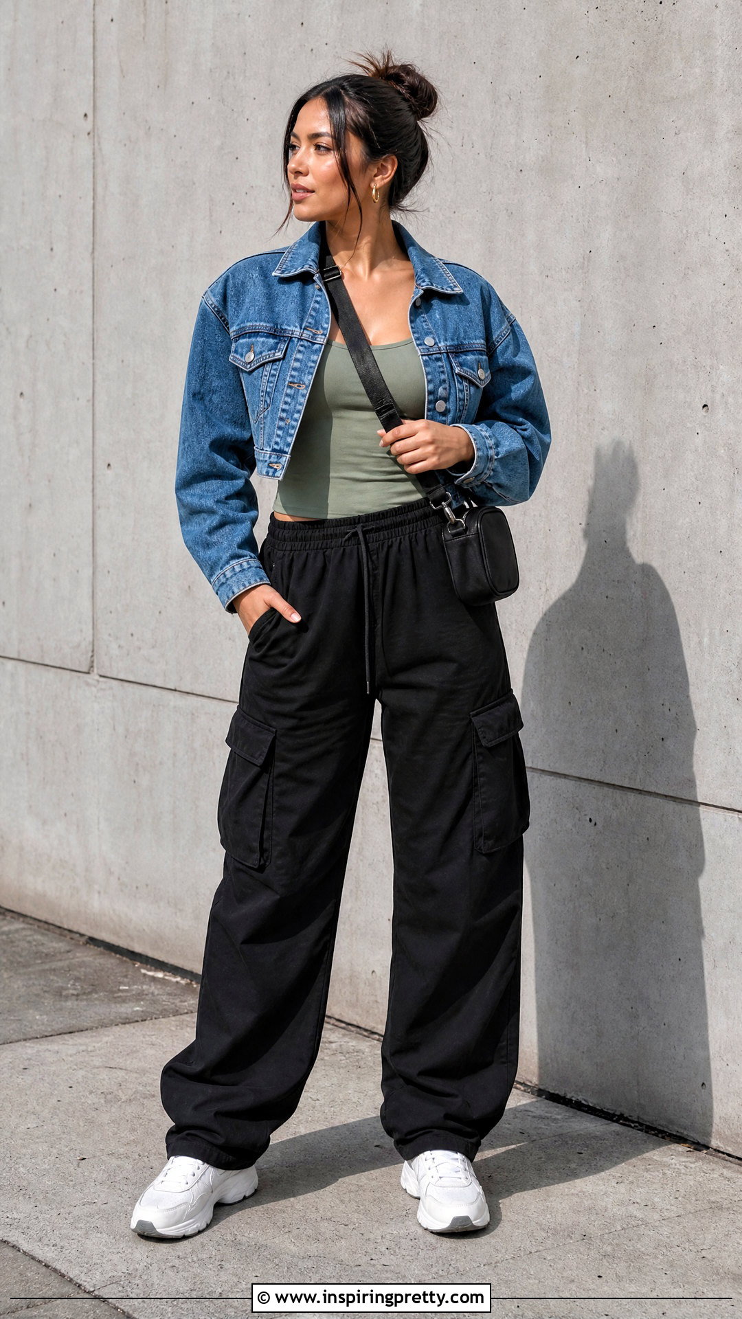Sage Green Top With Cargo Pants - 50 sage green top outfit ideas