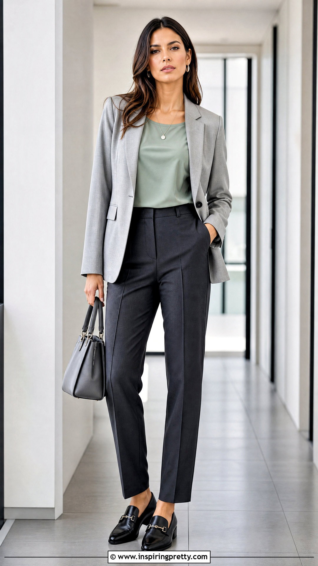 Sage Green Top With Gray Pants - 50 sage green top outfit ideas