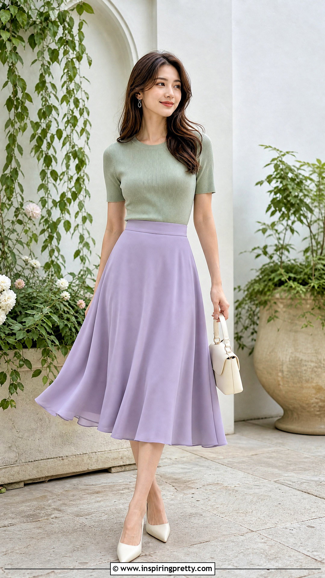 Sage Green Top With Lavender Skirt - What To Wear With Sage Green Top (25 Ways)