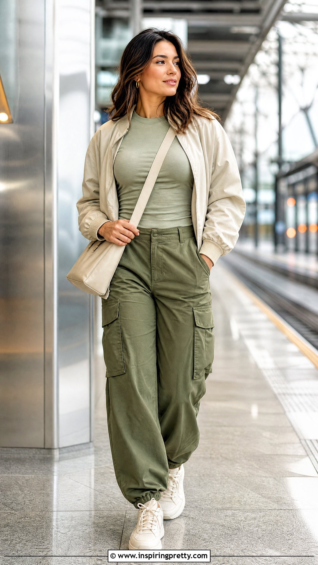 Sage Green Top With Olive Cargo Pants - 50 sage green top outfit ideas
