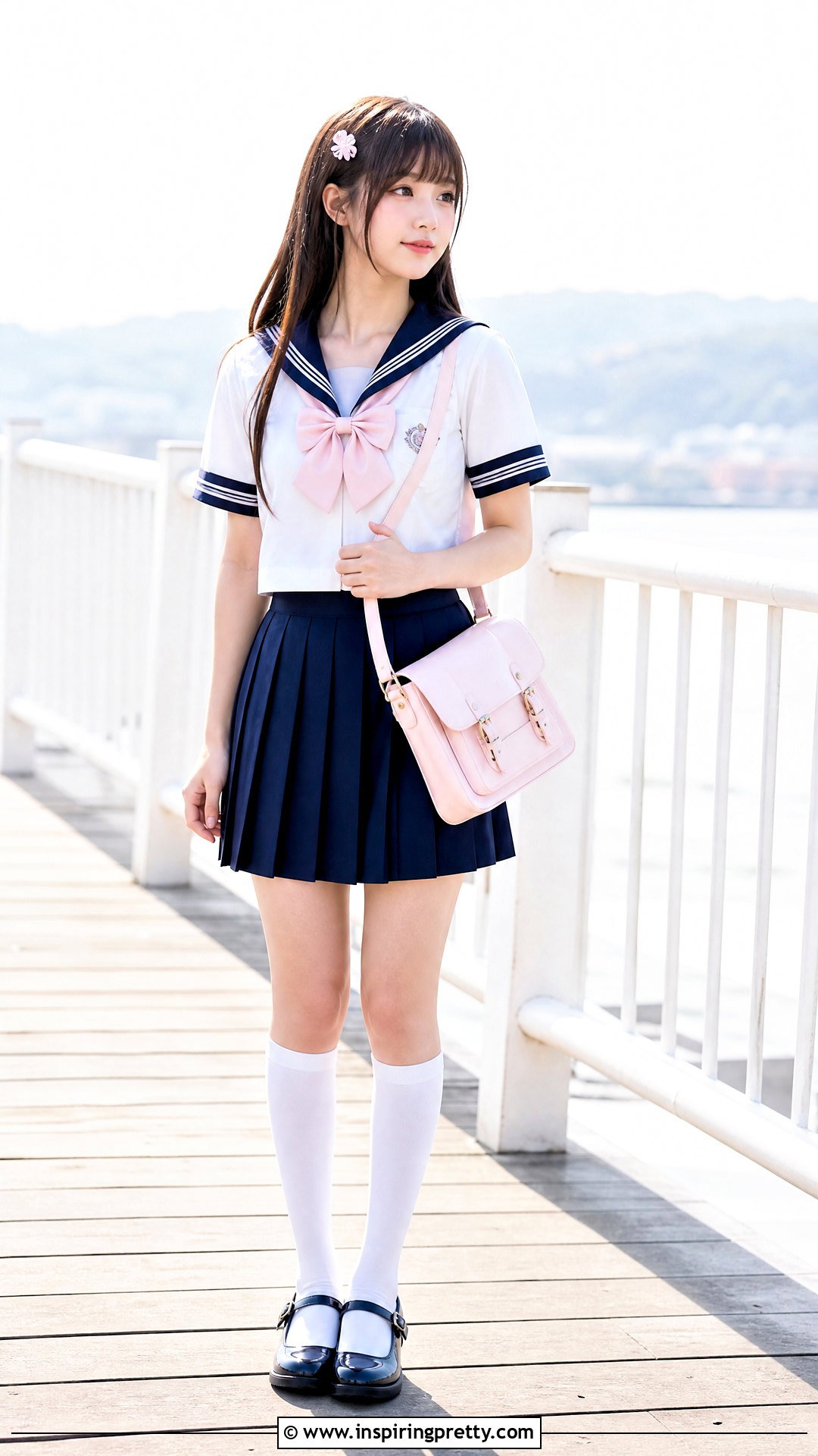 Sailor Collar Cutecore Top With Navy Skirt - 50 Cutecore Top outfit ideas