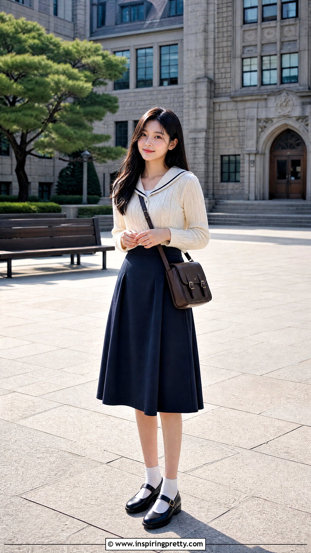 Sailor Collar Top Outfit - 50 korean tops for women