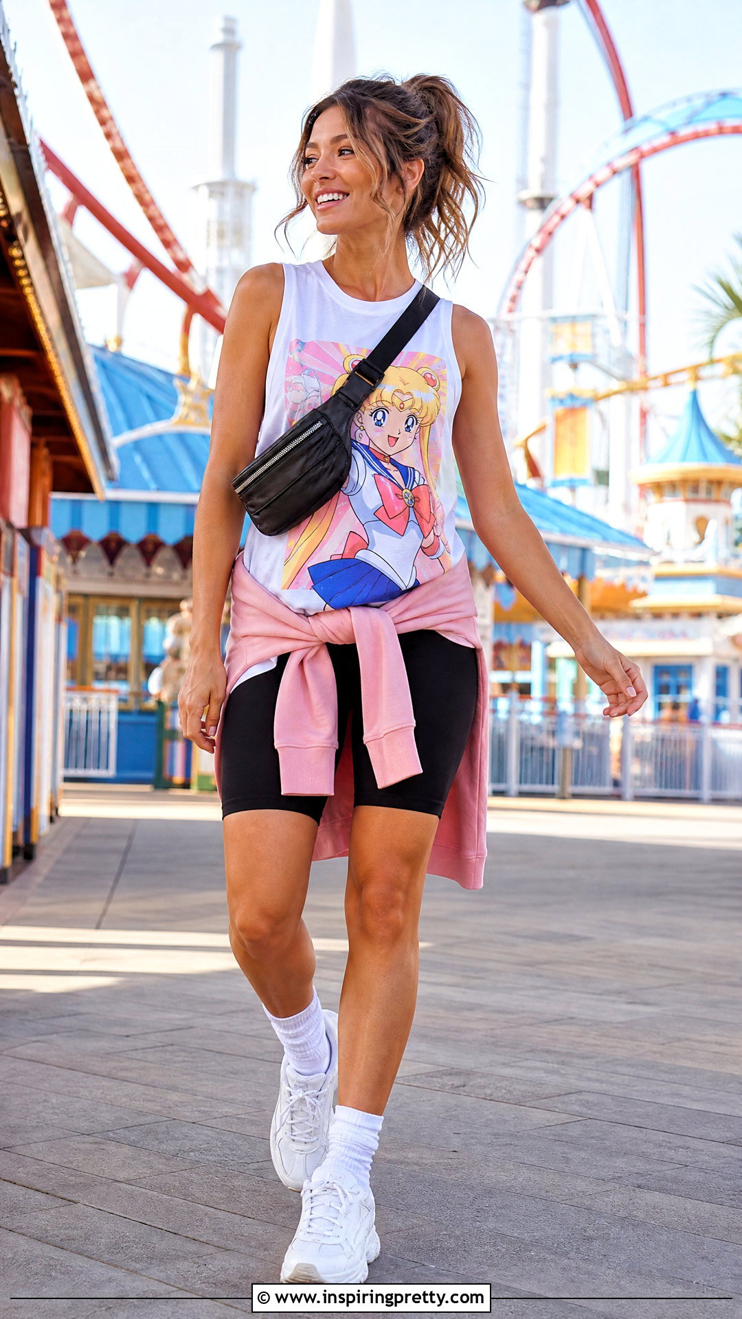 Sailor Moon Tank Top With Biker Shorts - 20 sailor moon tank top outfit ideas