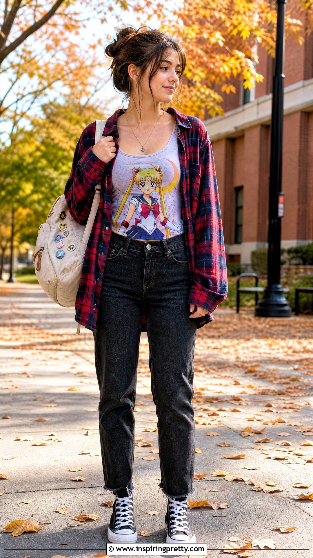 Sailor Moon Tank Top With Flannel Shirt - 20 sailor moon tank top outfit ideas