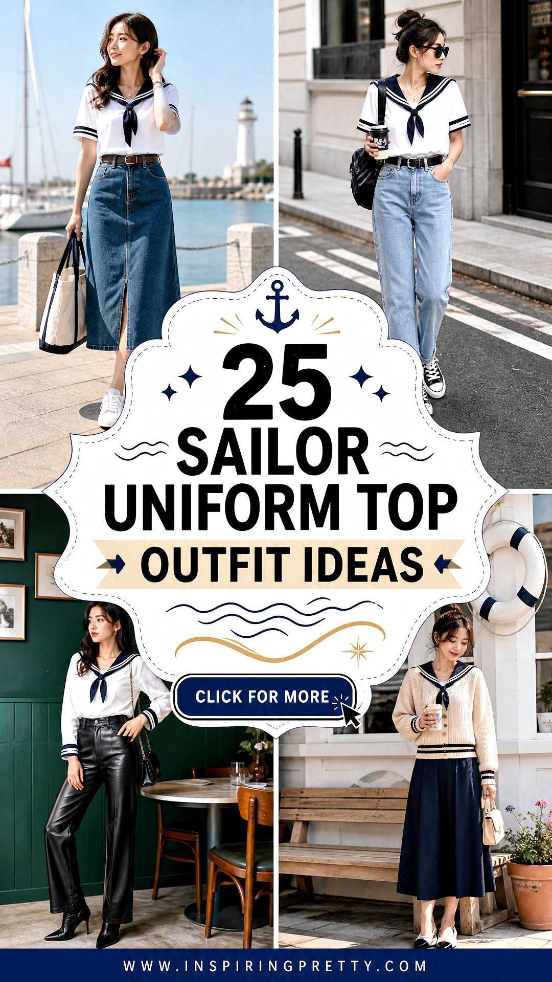 25 Sailor Uniform Top Outfit Ideas for Nautical Preppy Style - 25 Sailor Uniform Top Outfit Ideas for Nautical, Preppy Style