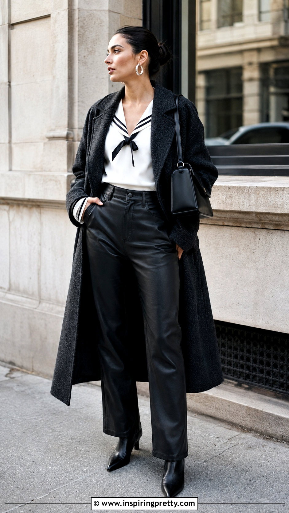 Sailor Uniform Top With Leather Pants - 25 sailor uniform top outfit ideas