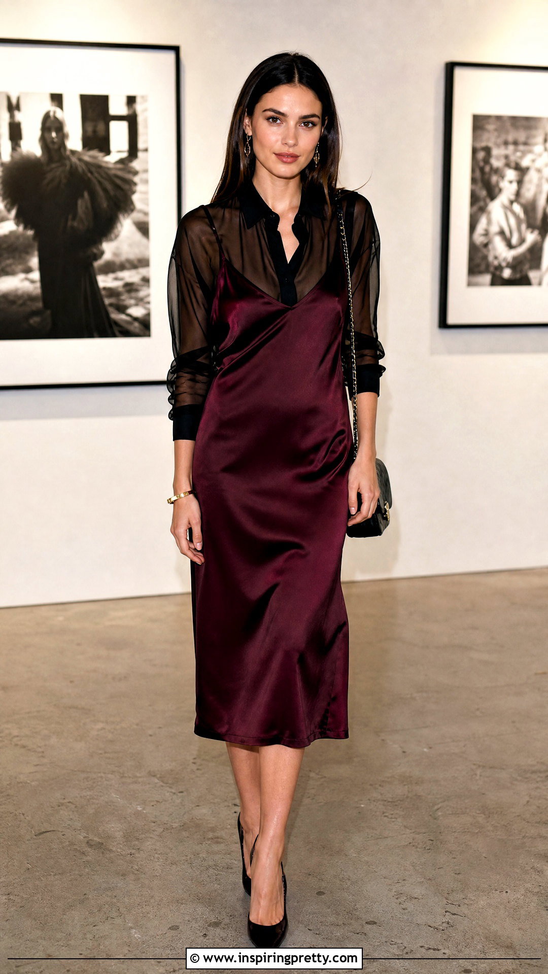 Saint Laurent Sheer Top With Slip Dress - 20 Saint Laurent Sheer Top outfit ideas
