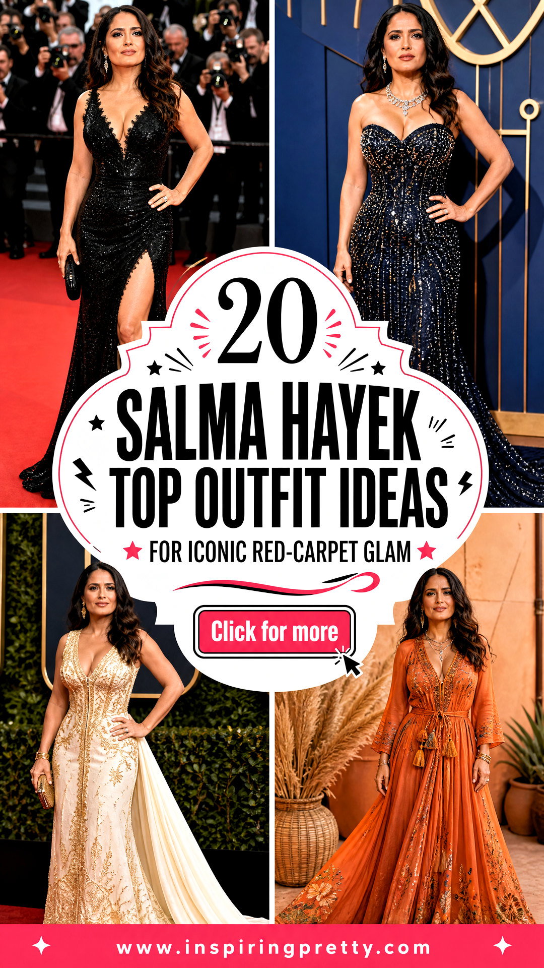 20 Salma Hayek Top Outfit Ideas for Iconic Red-Carpet Glam - 20 Salma Hayek Top Outfit Ideas for Iconic Red-Carpet Glam