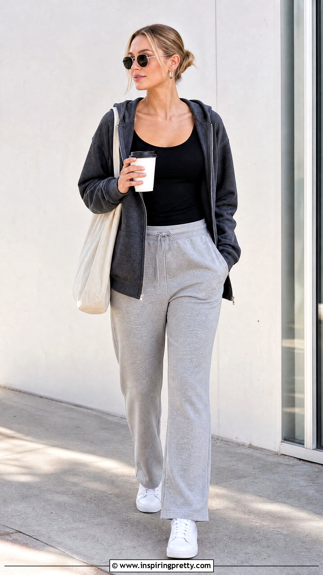 Sandra Top With Gray Sweatpants - 20 brandy melville sandra top outfit ideas