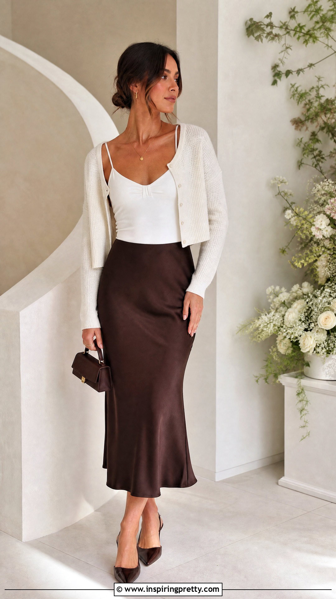 Sandra Top With Satin Midi Skirt - 20 brandy melville sandra top outfit ideas