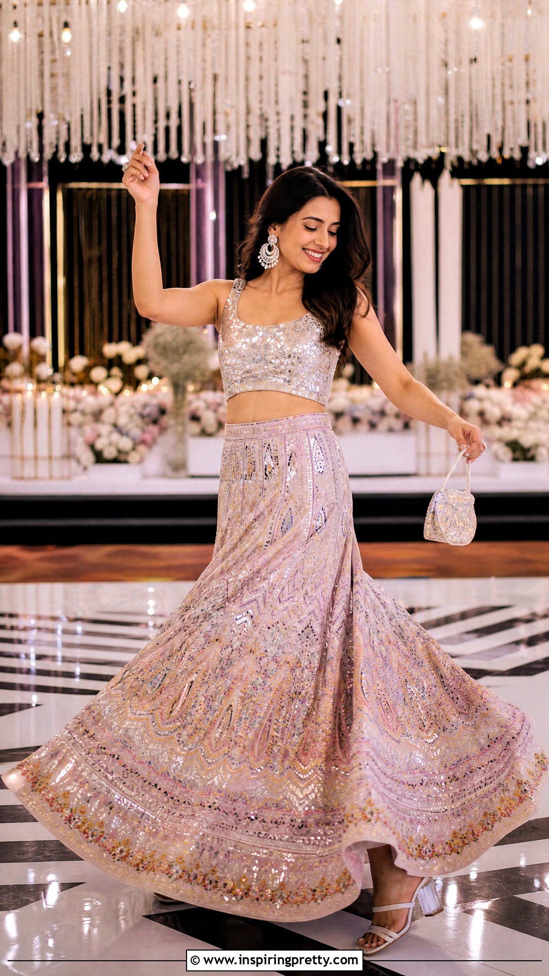 Sangeet Ethnic Skirt And Sequin Top Outfit - 50 ethnic skirt and top outfit ideas