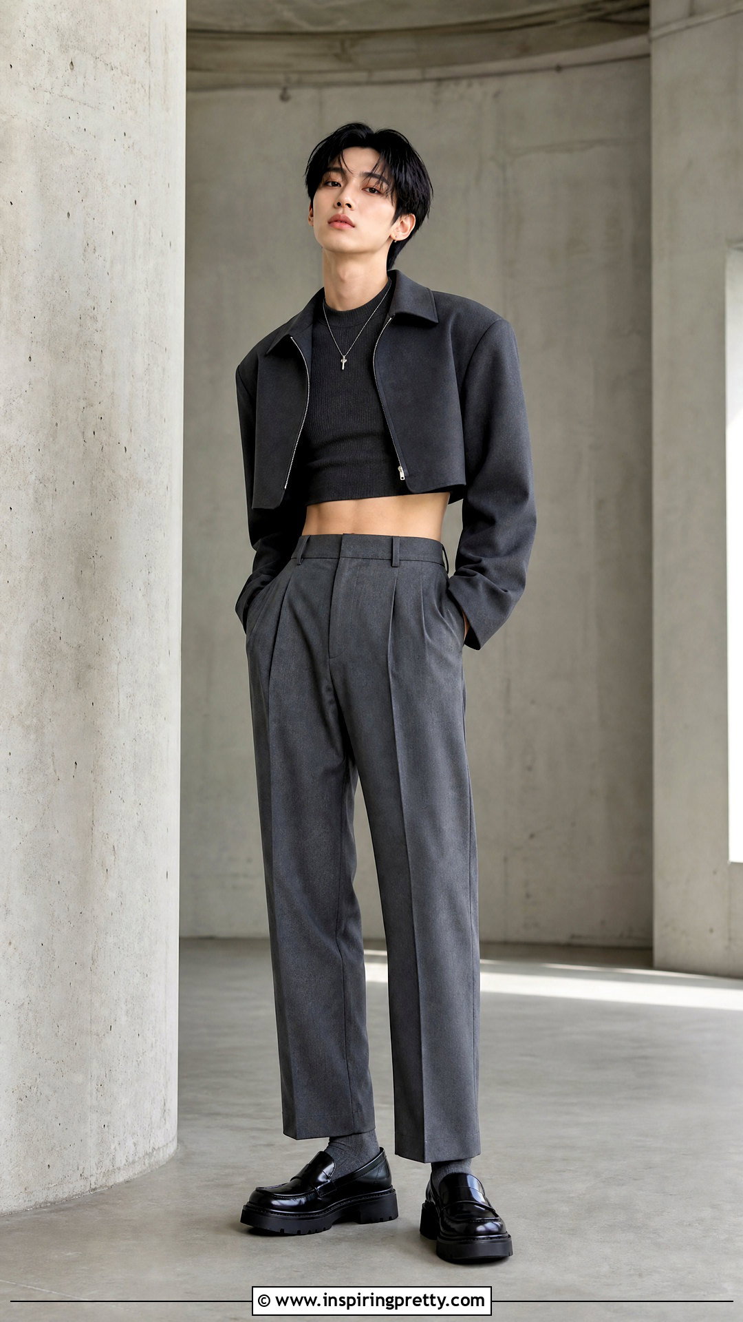 Sanha Monochrome Crop Top Outfit - 25 male kpop idols in crop tops outfit ideas