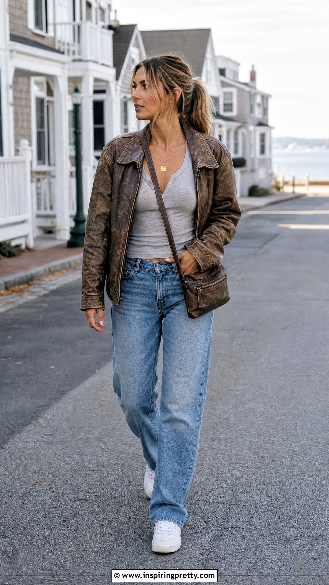 Sarah Cameron Grey Top With Leather Jacket And Jeans - 25 Sarah Cameron Grey Top outfit ideas