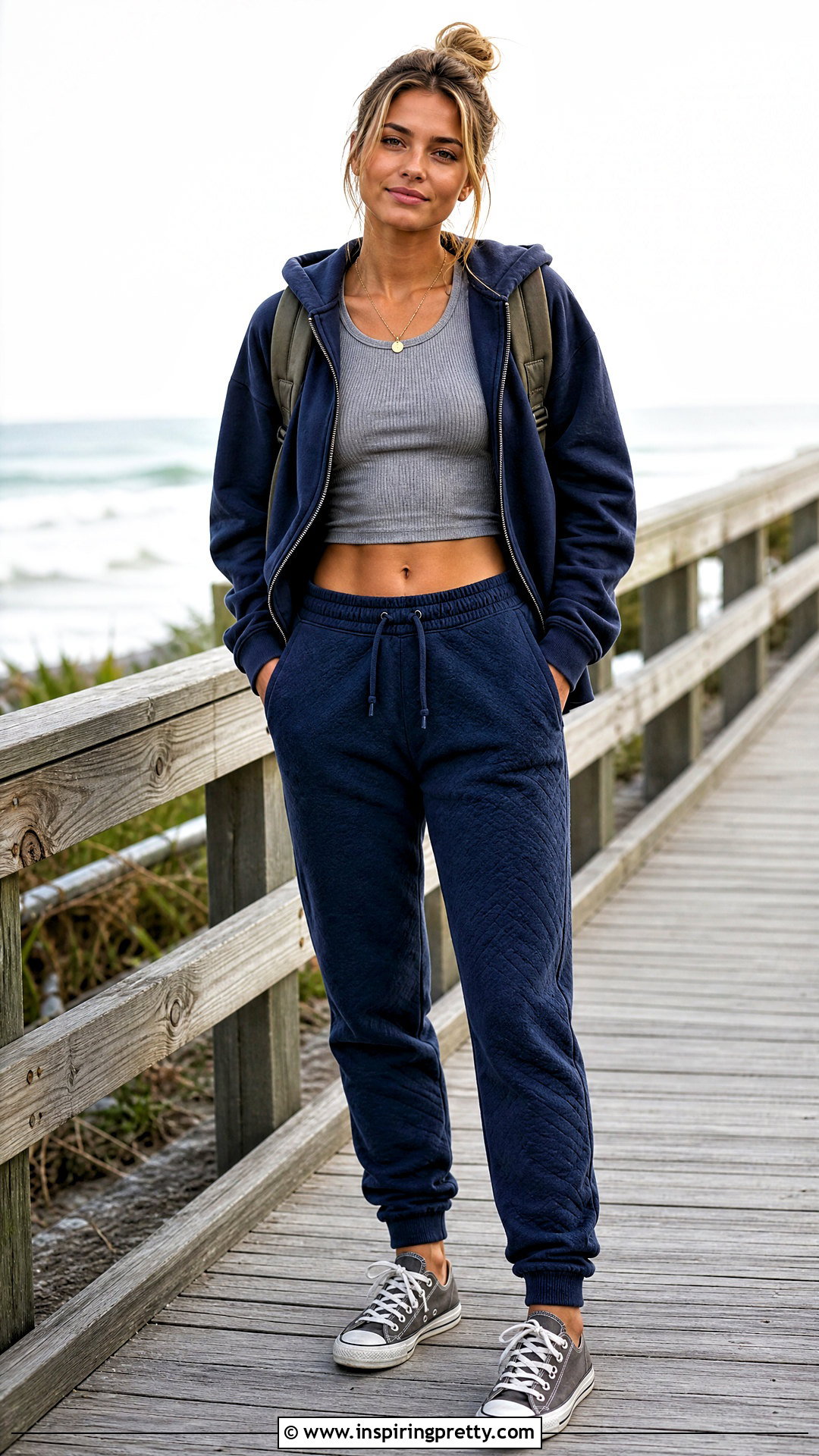 Sarah Cameron Grey Top With Navy Joggers - 25 Sarah Cameron Grey Top outfit ideas
