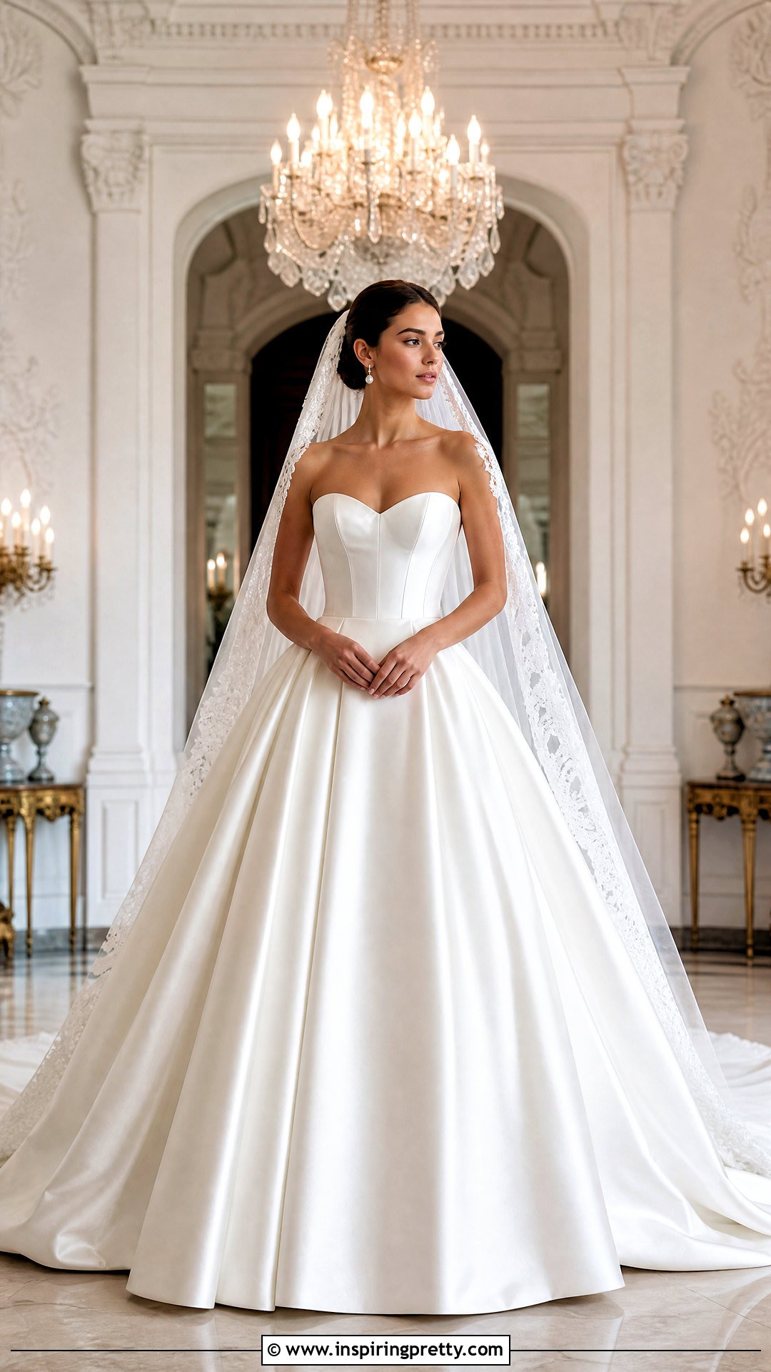Satin Ball Gown Bustier Wedding Dress - 25 wedding dress with bustier top outfit ideas
