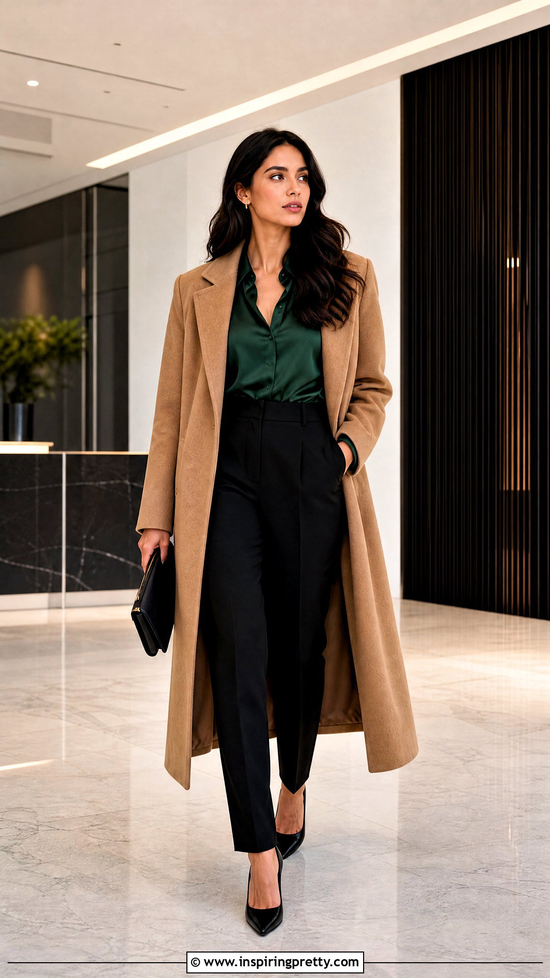 Satin Blouse Autumn Top With Tailored Pants - 50 autumn tops outfit ideas