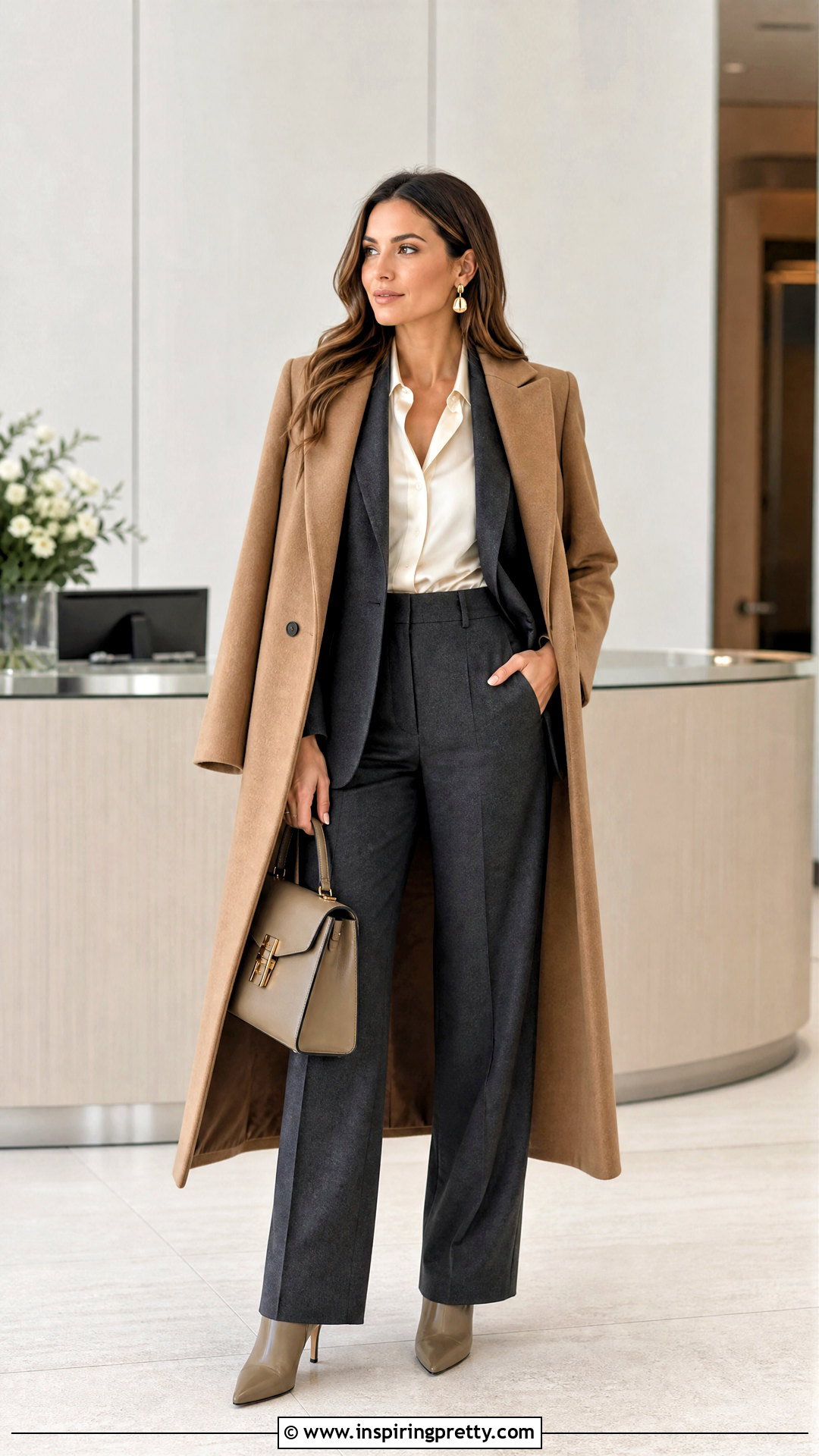 Satin Blouse Layered Outfit - 50 winter tops aesthetics