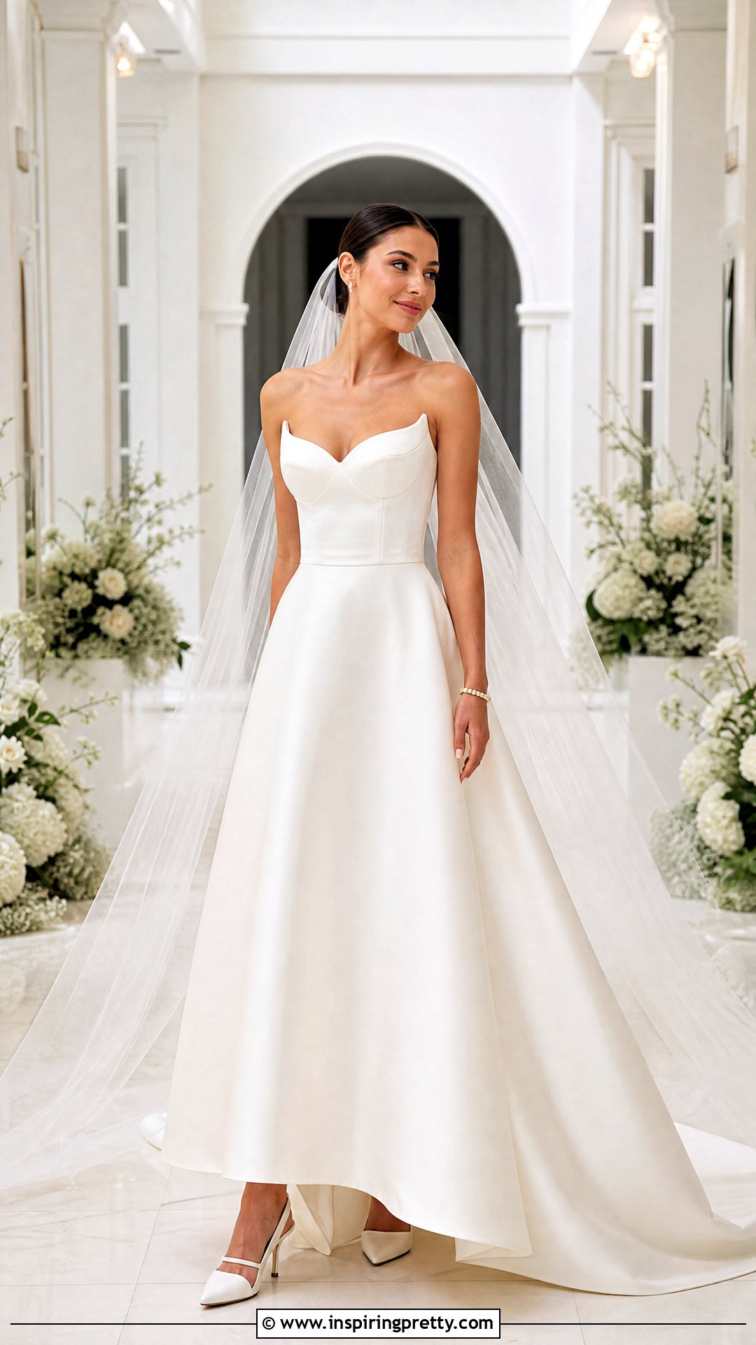 Satin Bridal Corset Top With A Line Skirt - 25 bridal skirts and tops outfit ideas