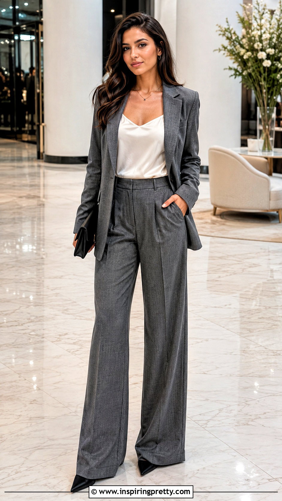 Satin Camisole Top With Blazer And Trousers - 50 top designs latest ideas