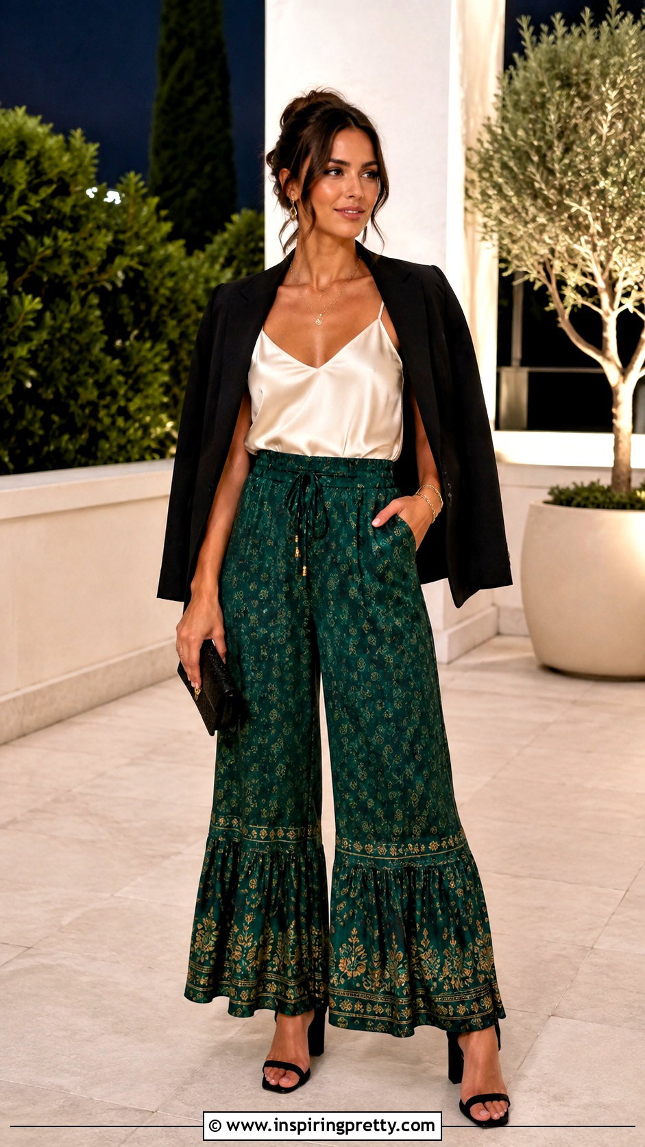 Satin Camisole With Boho Pants - 25 tops to wear with boho pants