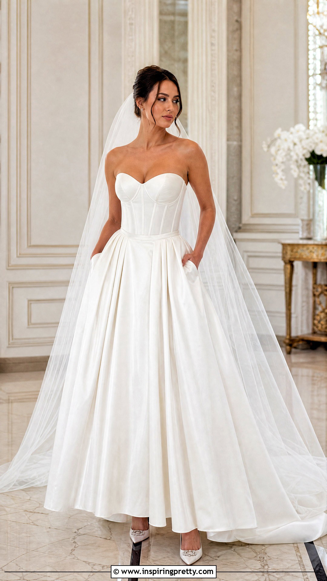 Satin Corset Top And Full Wedding Skirt - 20 Wedding Skirt And Top Two Pieces
