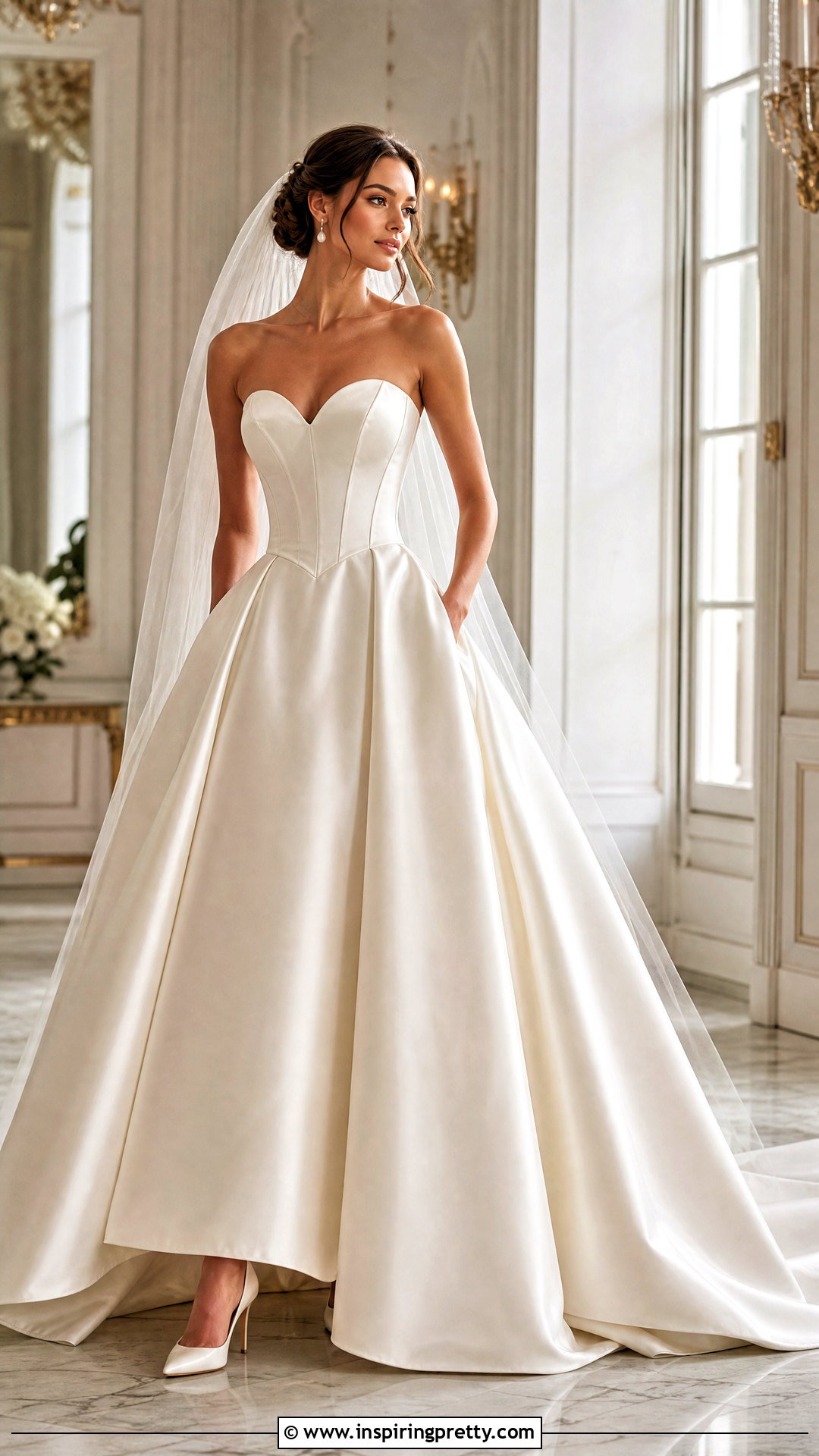Satin Corset Top Ball Gown - 50 corset top wedding dress outfit ideas