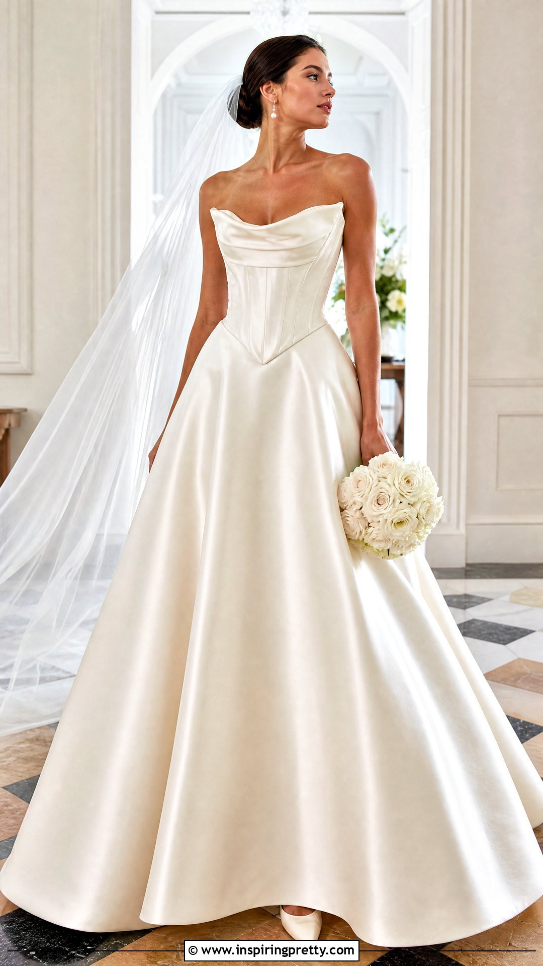 Satin Corset Wedding Dress With Ball Gown Skirt - 50 wedding dress corset top outfit ideas