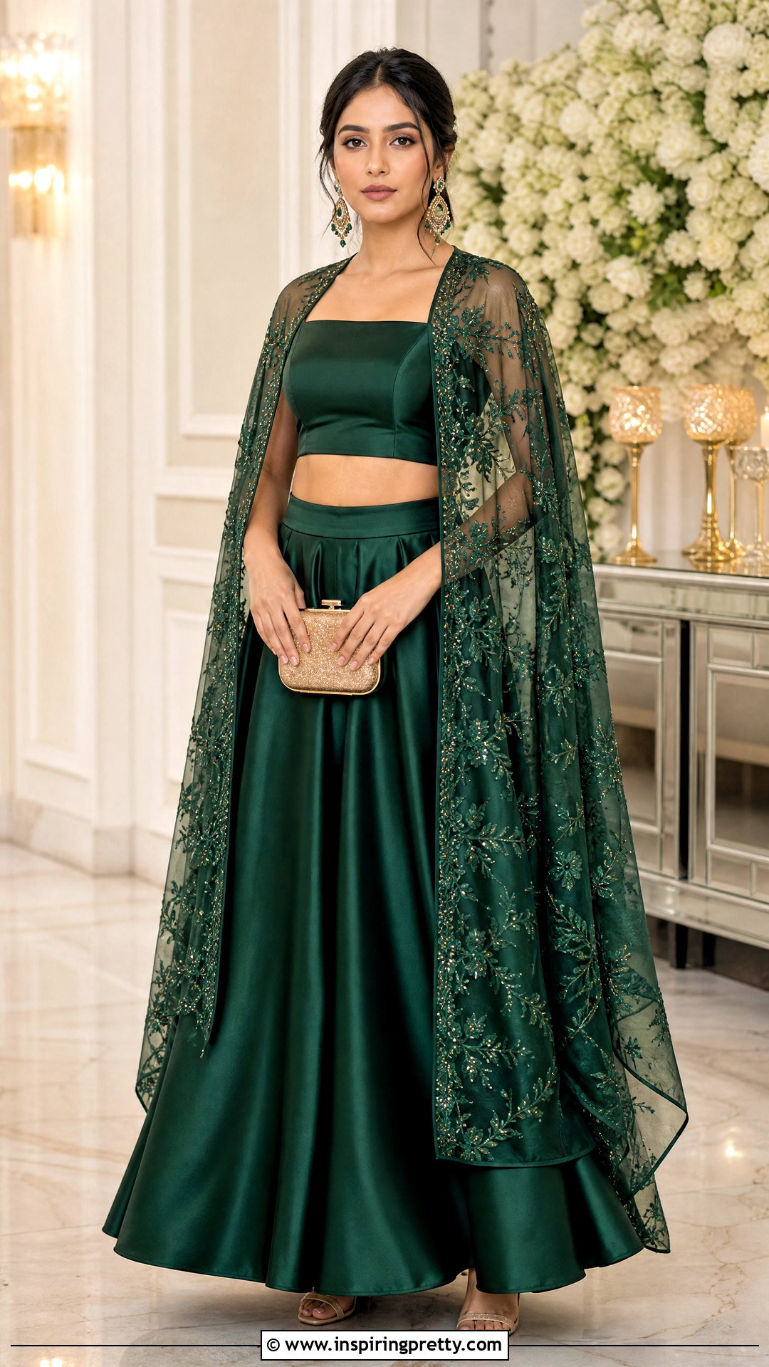Satin Crop Top Lehenga - 50 crop top lehenga designs