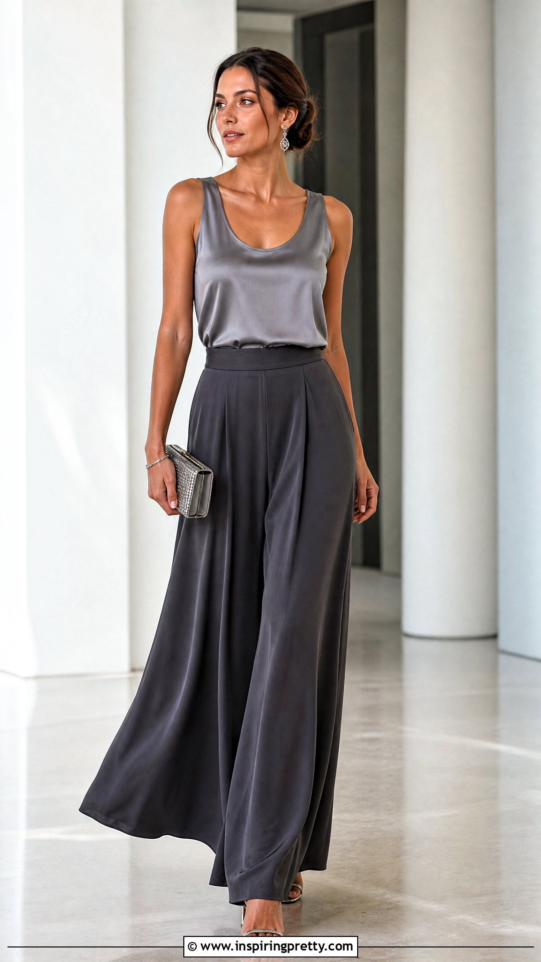 Satin Dolce Gabbana Tank Top With Palazzo Pants - 25 dolce gabbana tank top outfit ideas