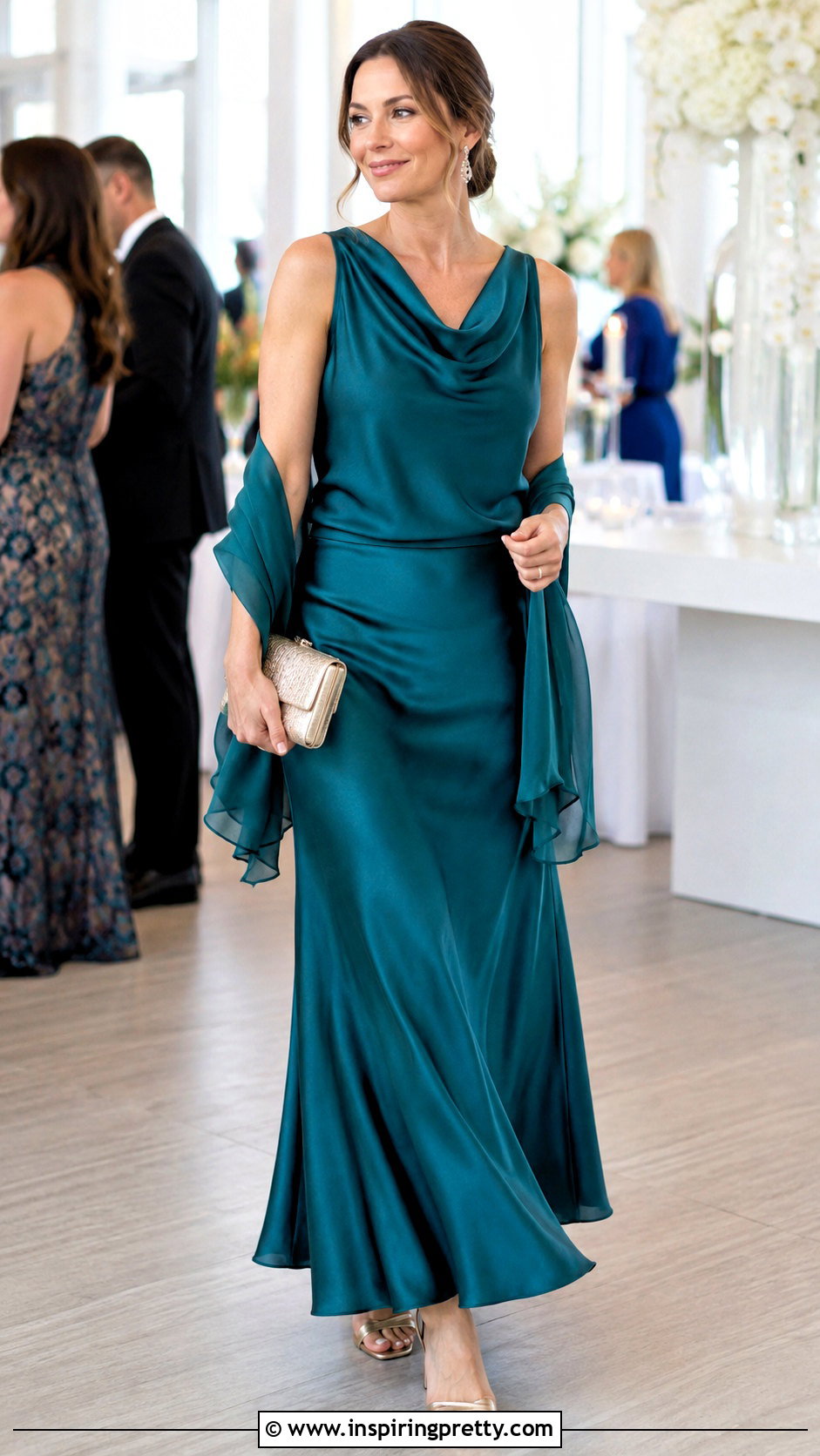 Satin Maxi Skirt And Draped Top - 50 skirt and top styles