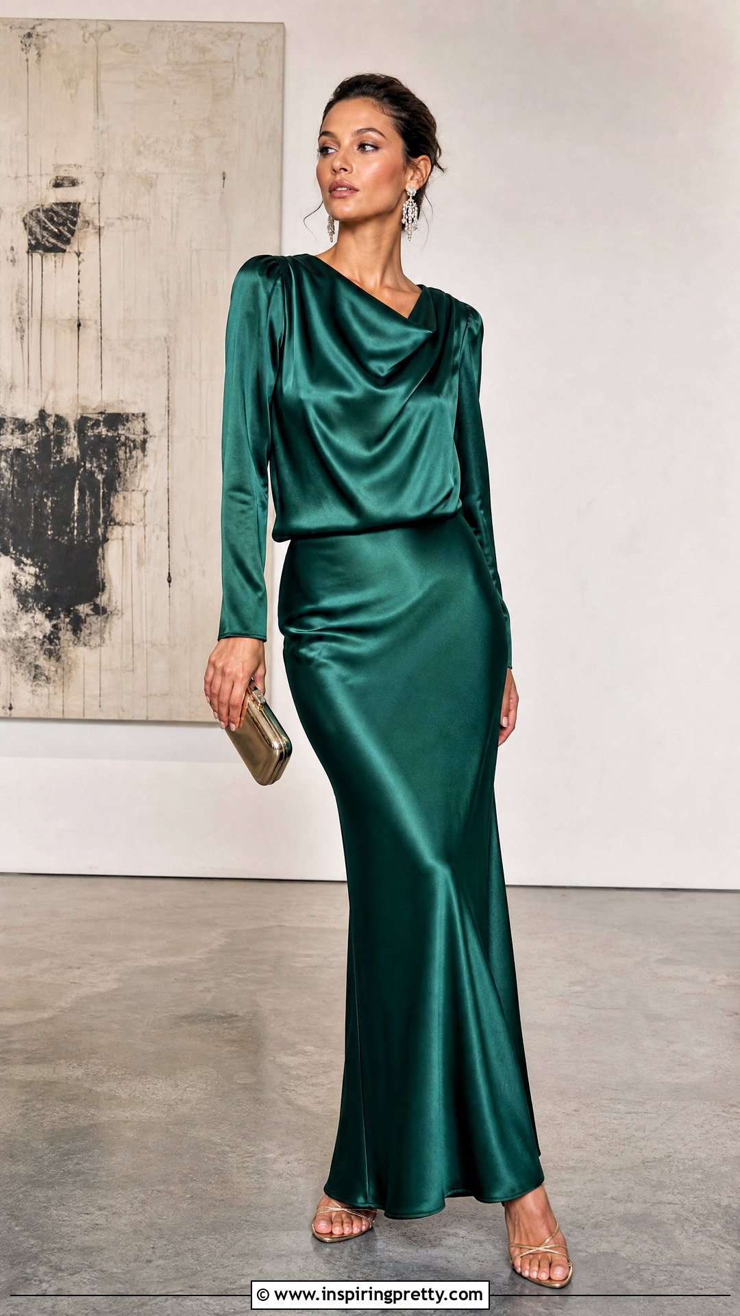 Satin Maxi Skirt And Long Sleeve Top Set - 20 Maxi Skirt And Long Sleeve Top Sets