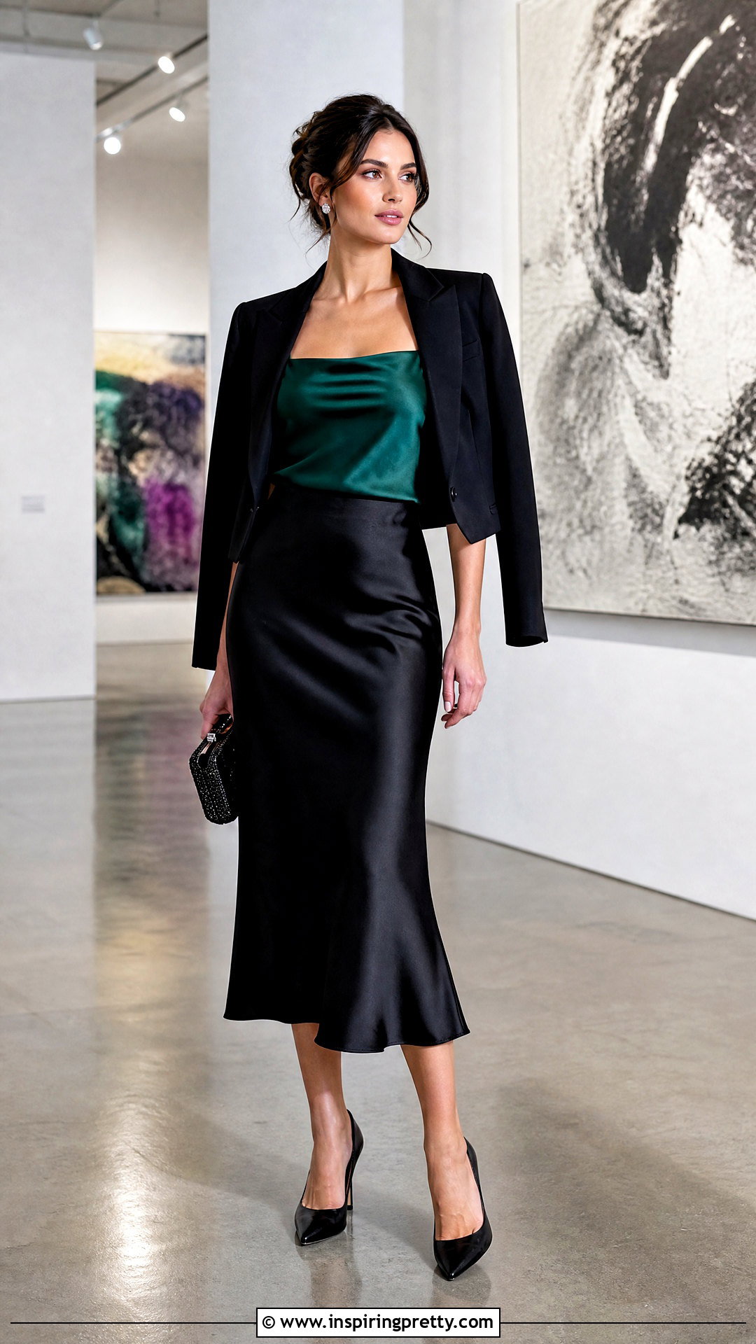 Satin Square Neck Top With Bias Cut Skirt - 50 square neck tops outfit ideas