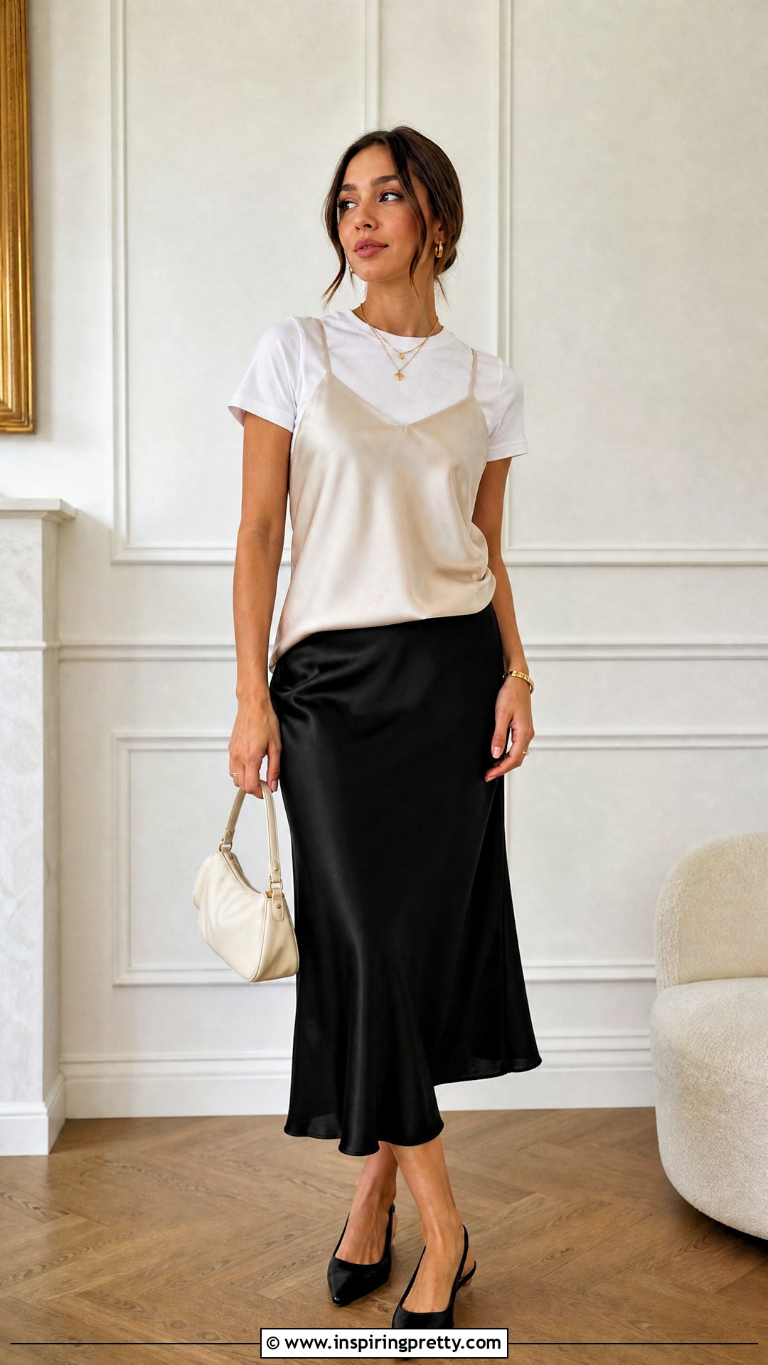Satin Tank Top Over Fitted T Shirt Outfit - 50 tank top over shirt outfit ideas