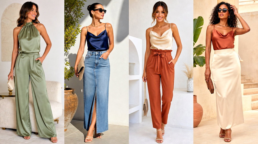 50 Satin Top Outfit Classy Ideas for Polished Evening Style