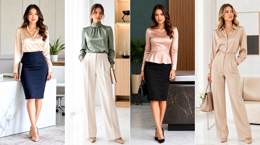 25 Satin Work Top Outfit Ideas for Polished Office Style