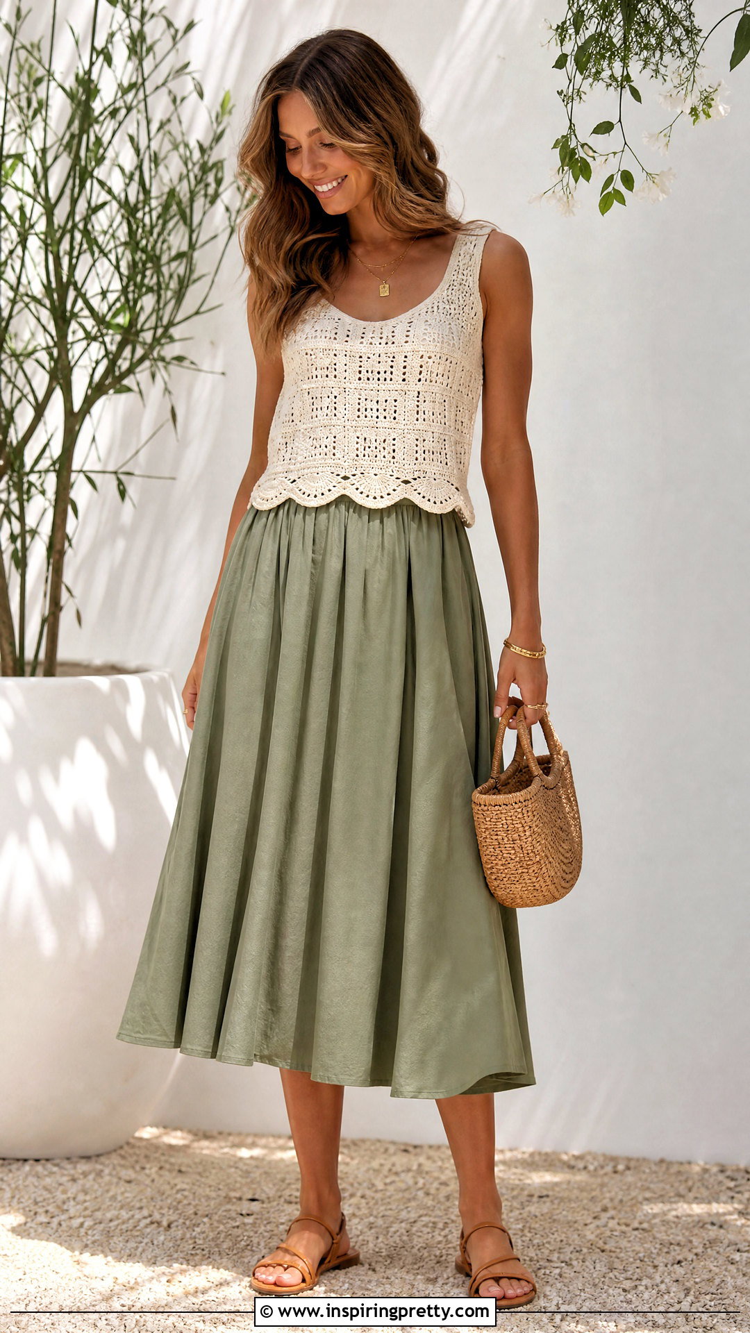Scalloped Crochet Tank With A Line Skirt - 50 top au crochet ideas