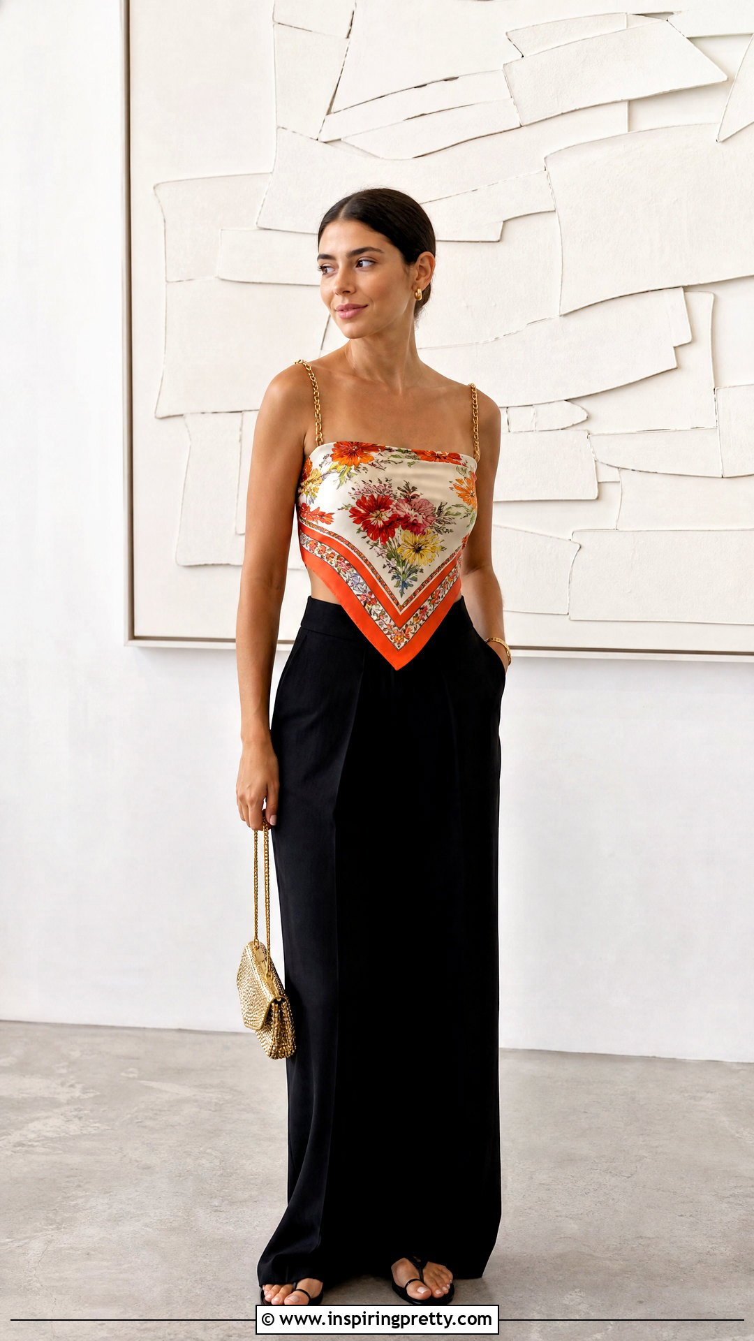 Scarf Top With Chain Straps - how to make a top out of a scarf (20 ways)
