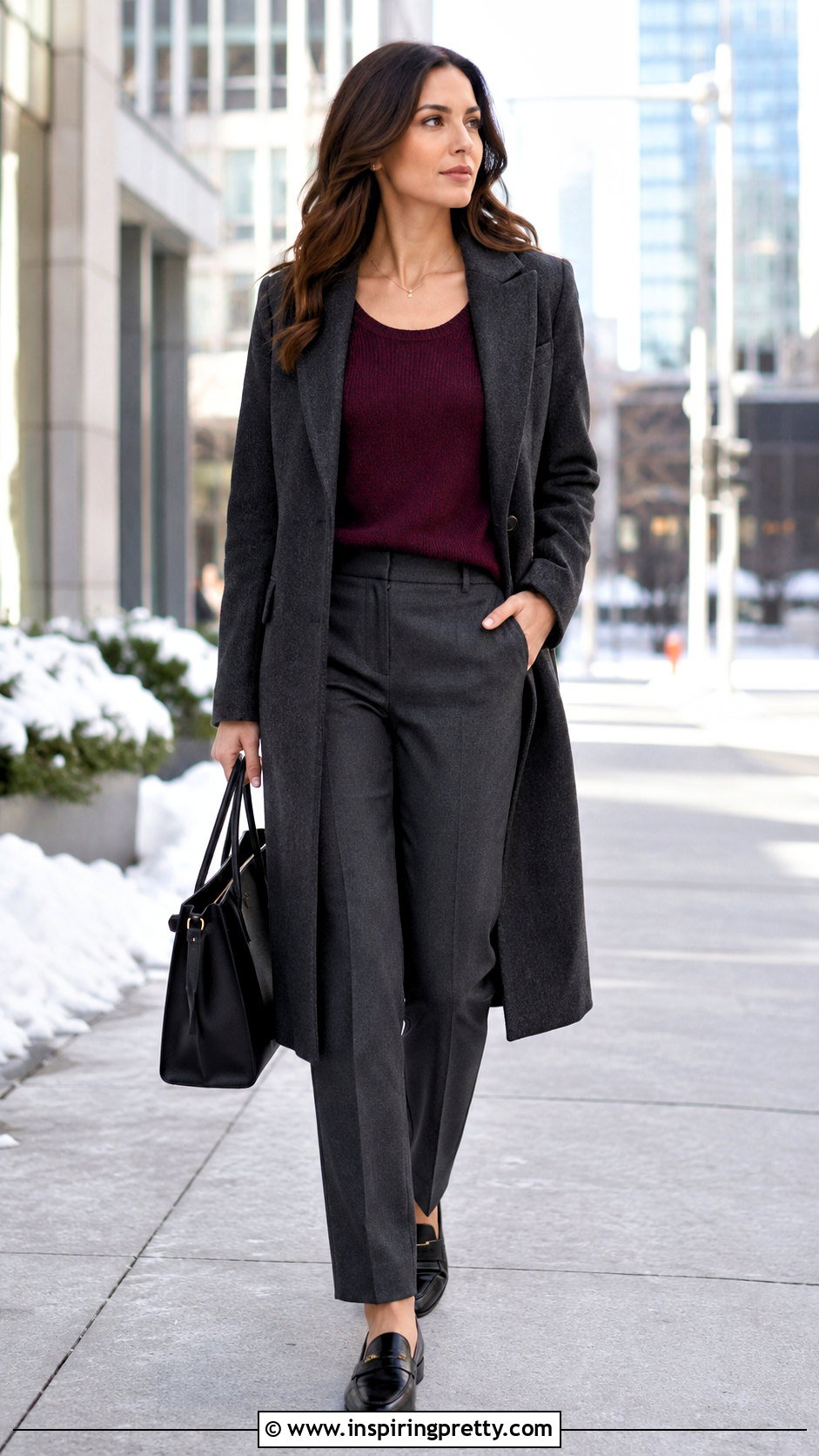 Scoop Neck Sweater With Straight Leg Pants - 50 scoop neck top outfit ideas