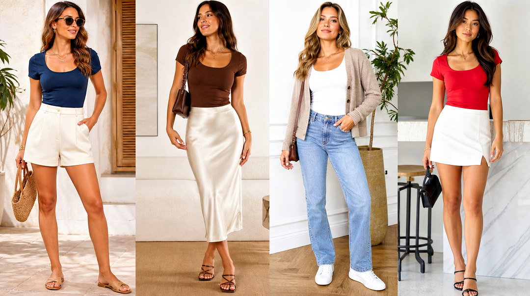 25 Scoop Neck Top Short Sleeve Outfit Ideas for Chic Workdays
