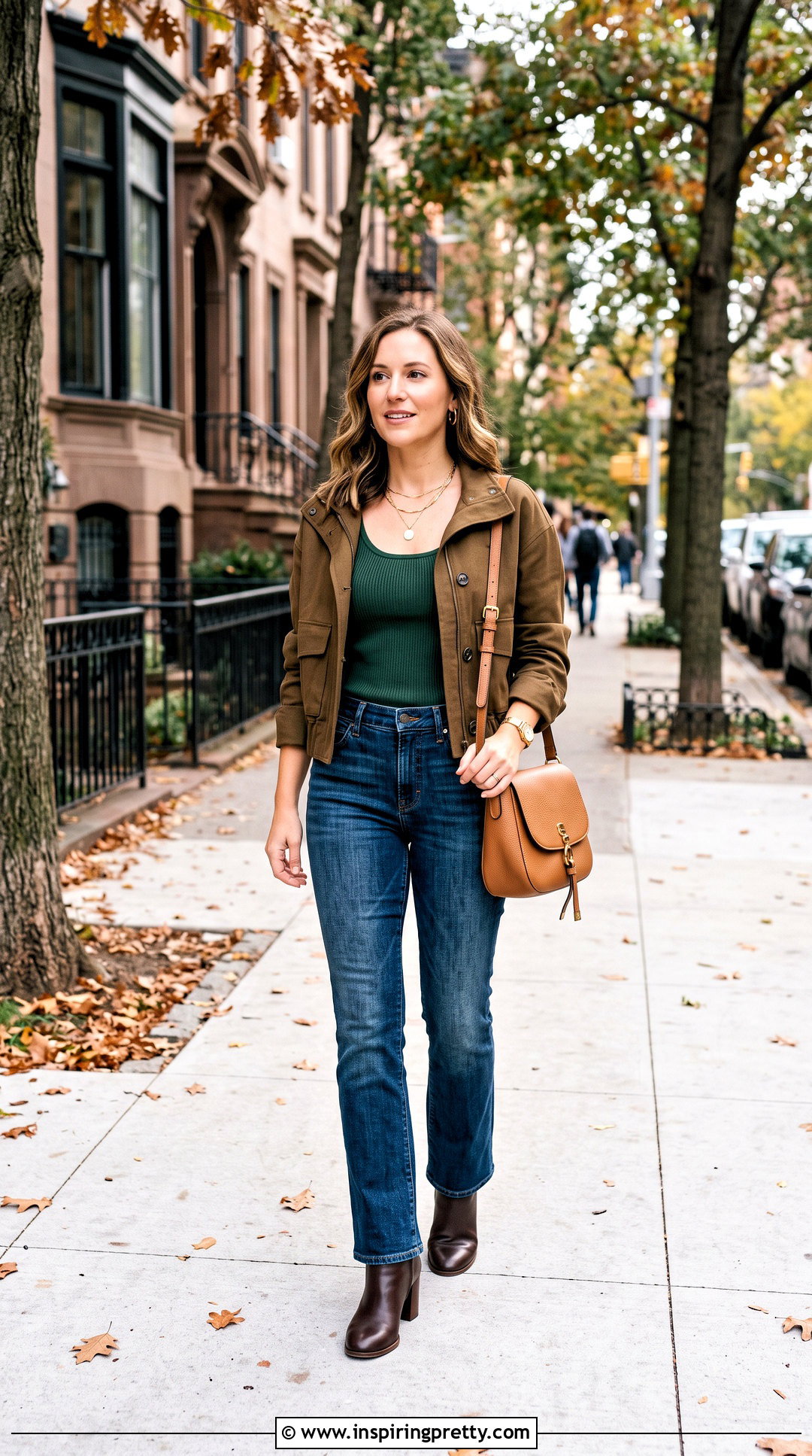 Scoop Neck Top With Bootcut Jeans - 50 busty women tops outfit ideas
