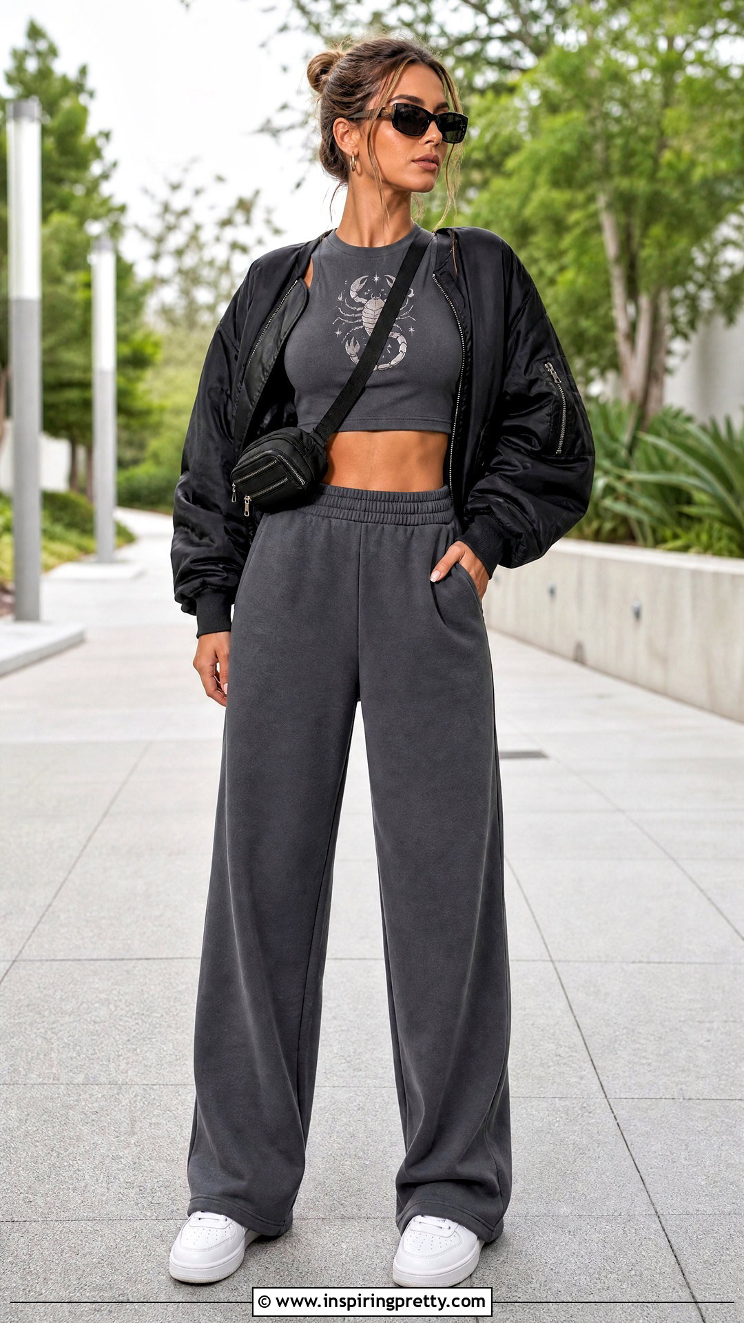 Scorpio Crop Top With Matching Sweatpants - 20 scorpio crop top outfit ideas