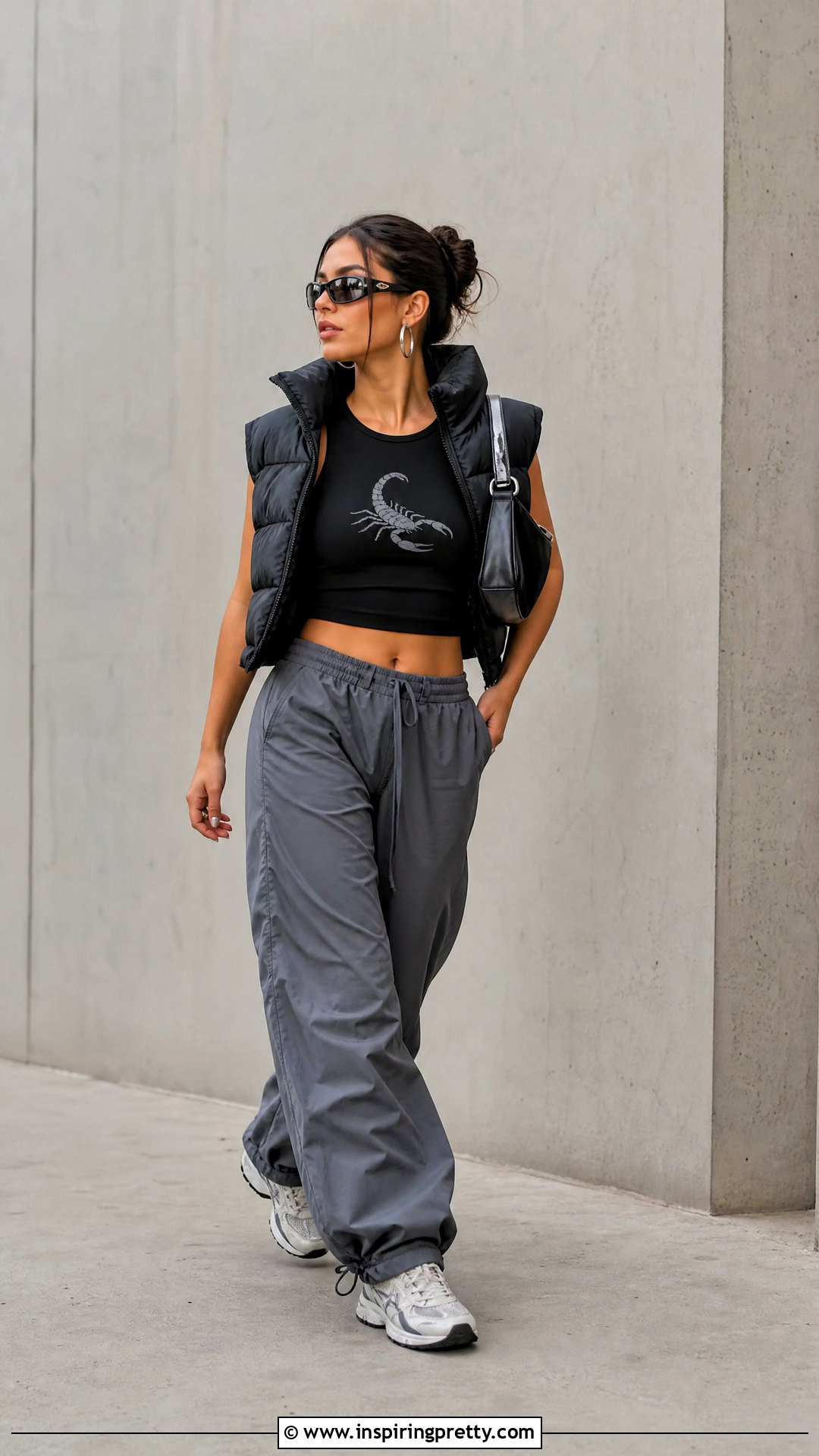 Scorpio Crop Top With Parachute Pants - 20 scorpio crop top outfit ideas