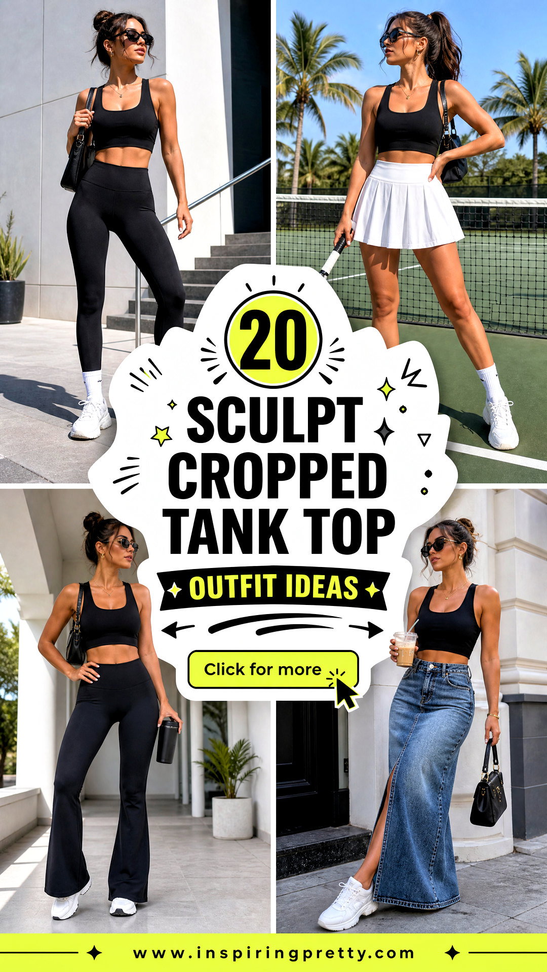 20 Sculpt Cropped Tank Top Outfit Ideas for Sleek Style - 20 Sculpt Cropped Tank Top Outfit Ideas for Sleek Style