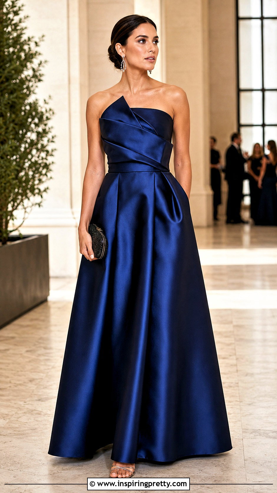 Sculptural Strapless Black Tie Top With Full Skirt - 25 black tie tops for women
