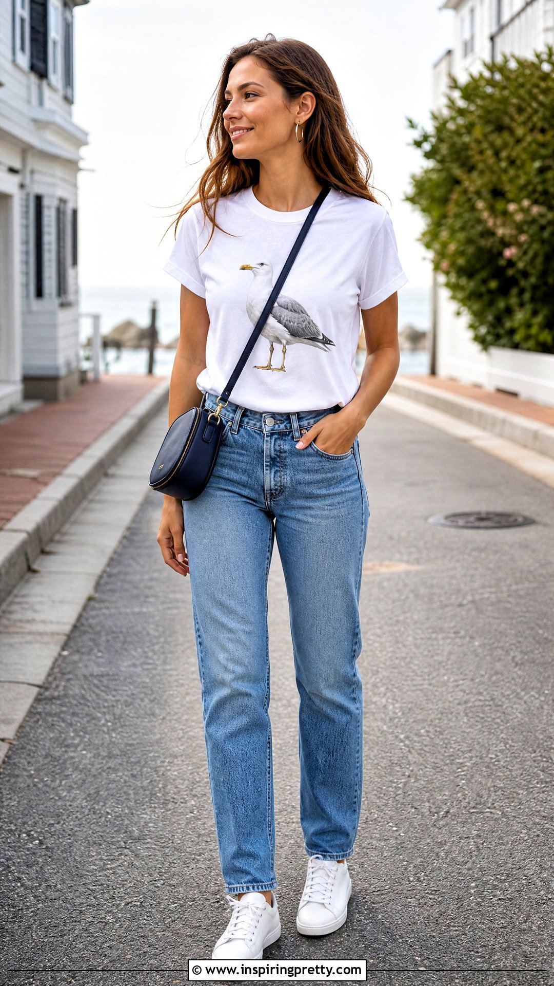 Seagull Top With Straight Leg Jeans - 20 seagull top outfit ideas