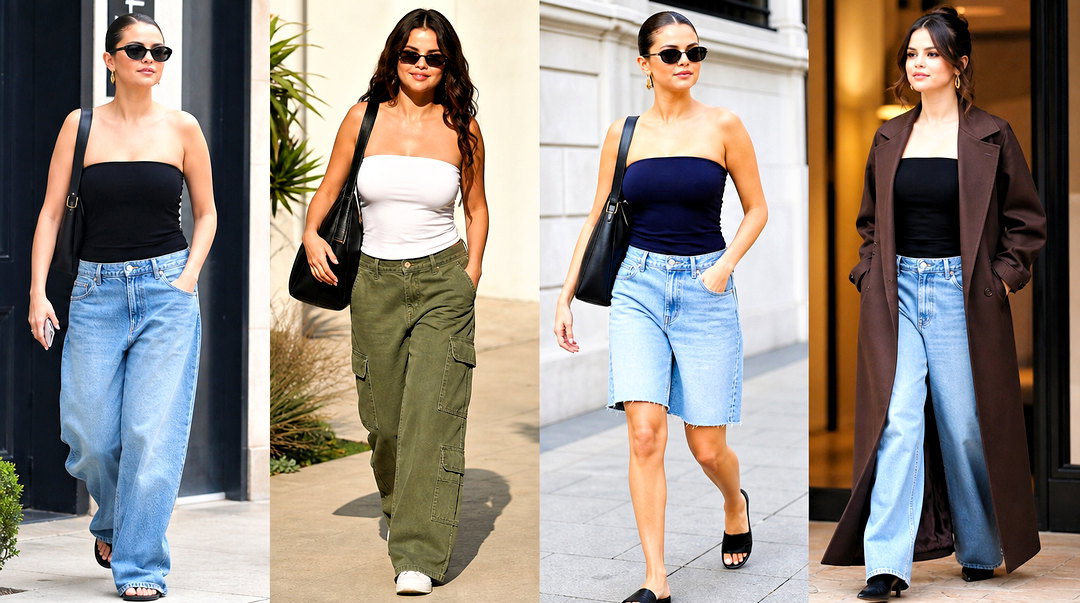 25 Selena Gomez Tube Top Outfit Ideas for Summer Glam