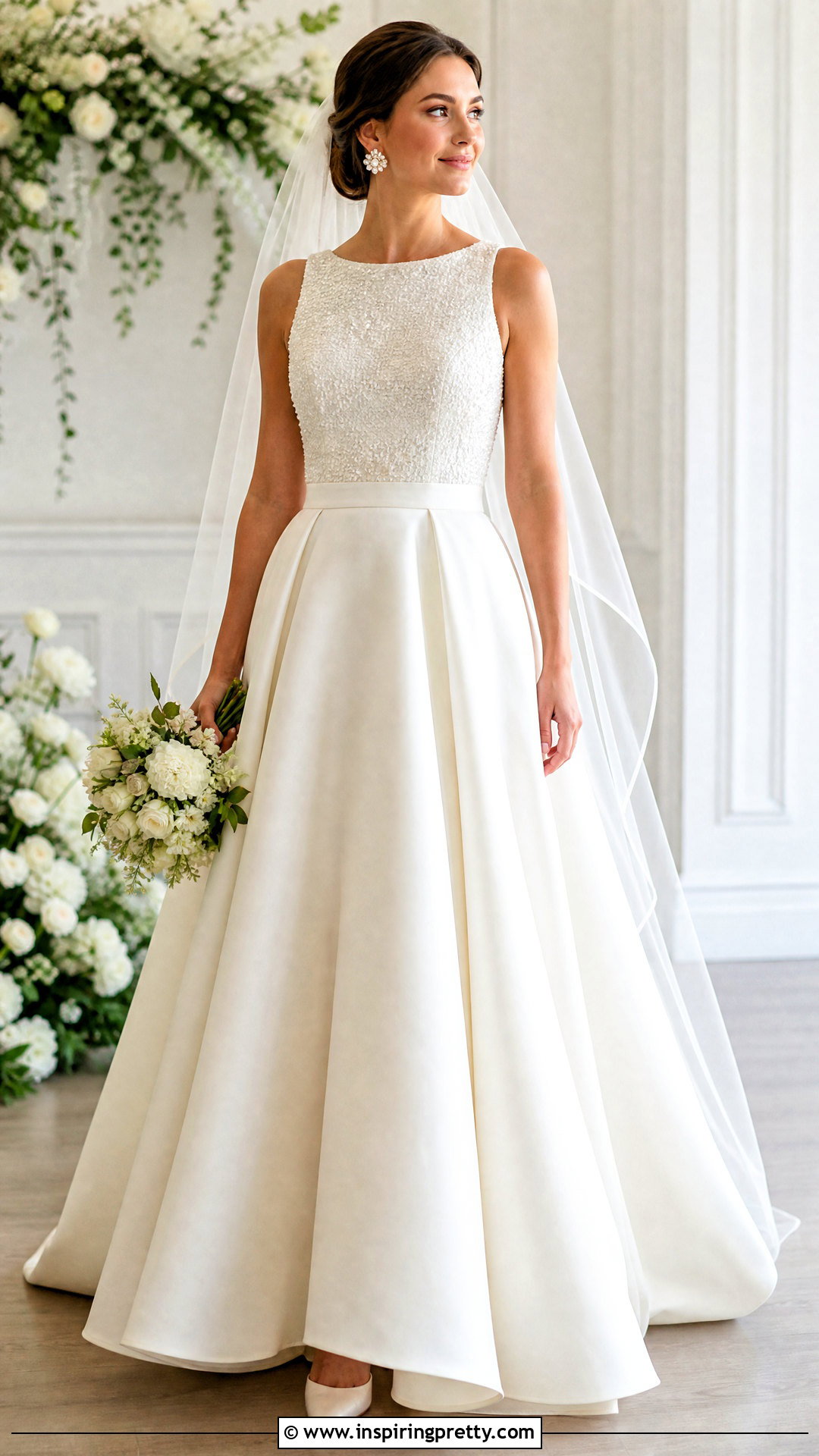 Sequin Bridal Top With Organza A Line Skirt - 20 Sequin Bridal Top outfit ideas