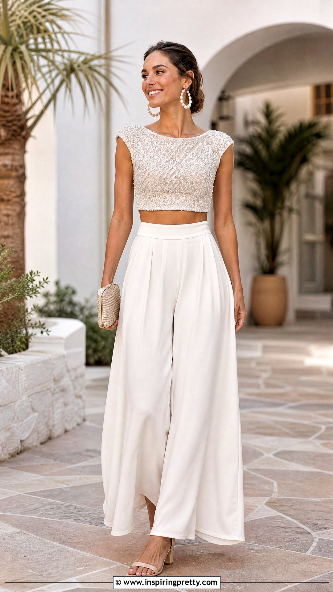 Sequin Bridal Top With Palazzo Pants - 20 Sequin Bridal Top outfit ideas